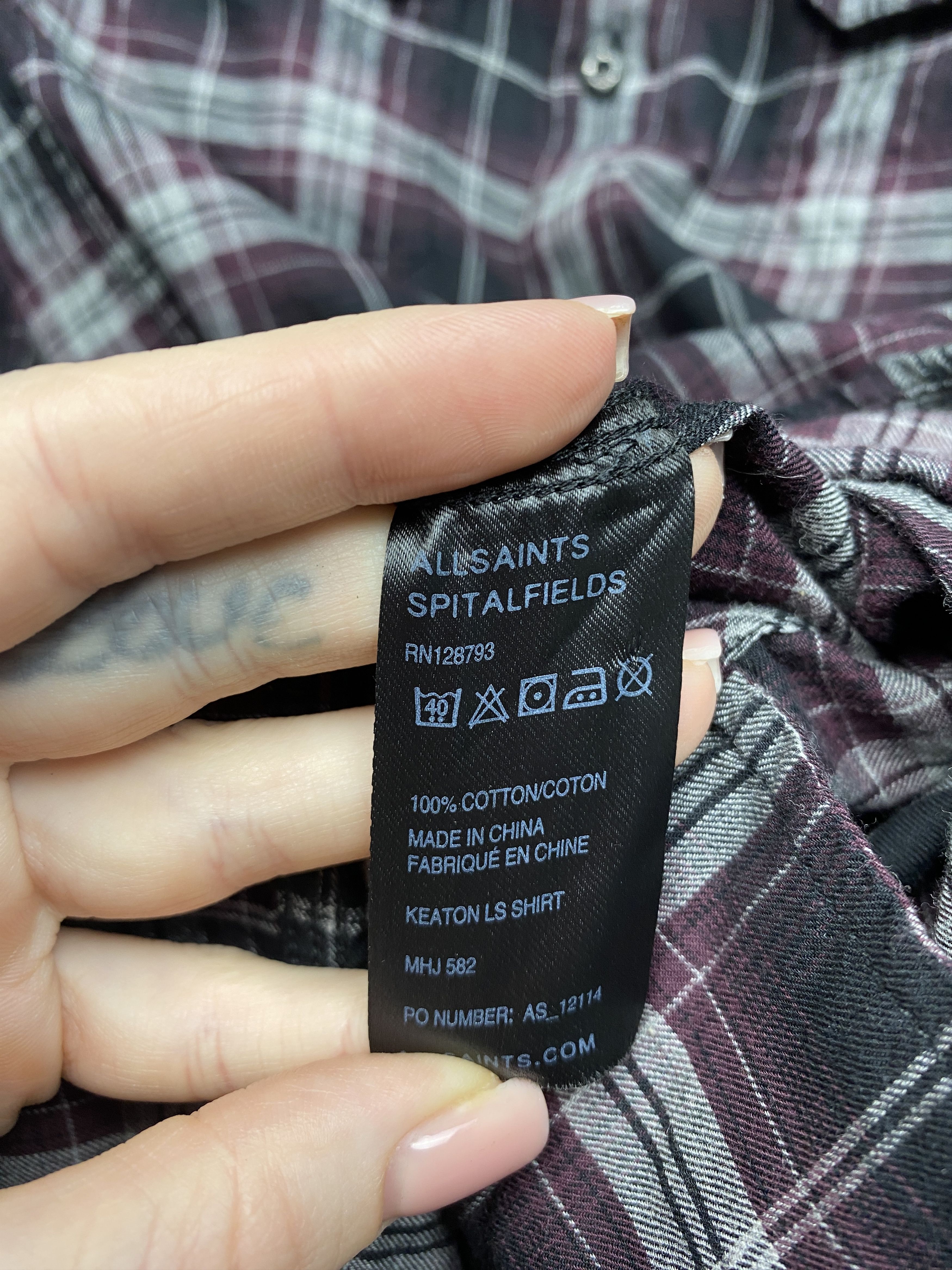 Allsaints × Flannel Allsaints Mens Keaton Long Sleeve Plaid Shirt Size US L / EU 52-54 / 3 - 6 Thumbnail