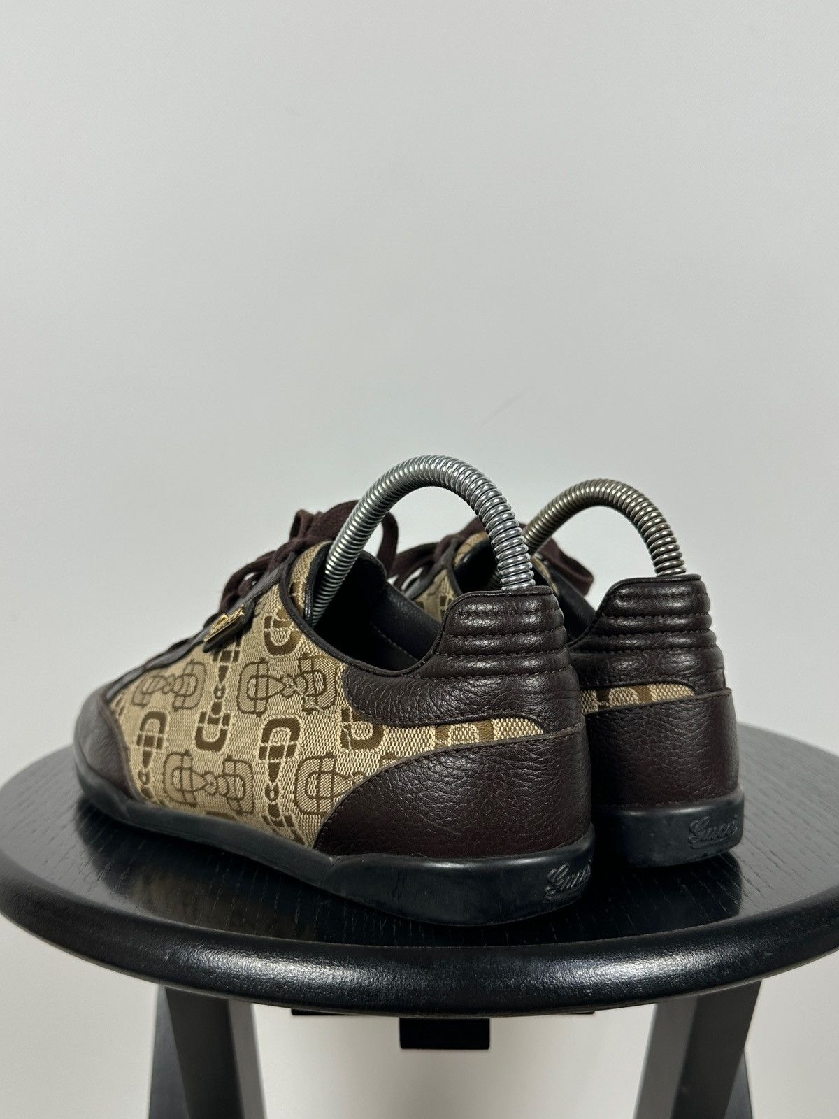 Gucci Gucci GG Monogram Leather/Canvas Lace Up Low Sneakers Size US 6 / IT 36 - 4 Thumbnail