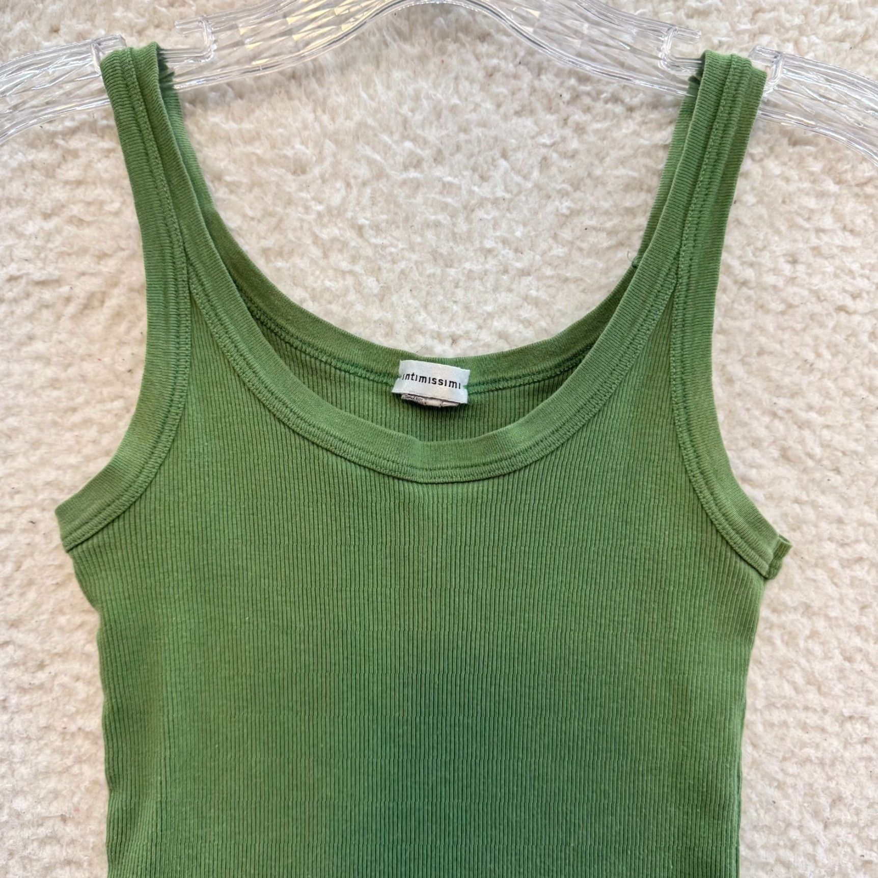Vintage VINTAGE Intimissimi Camisole Tank Top XS Green Rib Knit Italy Shirt Womens Size XS / US 0-2 / IT 36-38 - 3 Thumbnail