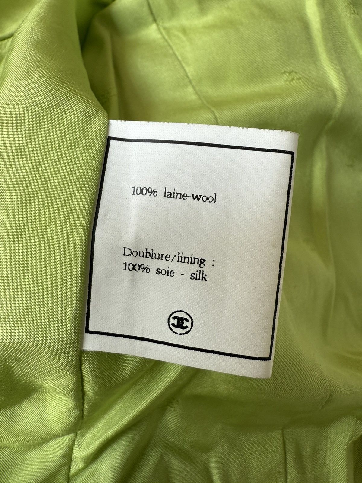 Chanel Chanel Boutique 1995 Lime Green Wool Tweed Blazer Size S / US 4 / IT 40 - 12 Thumbnail
