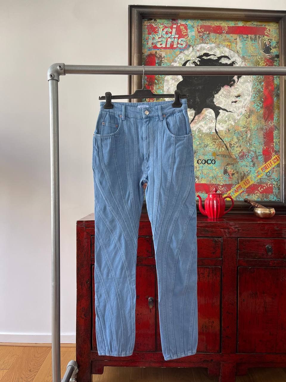 Mugler Mugler Spiral Denim Pants Size 26" / US 2 / IT 38 - 1 Thumbnail