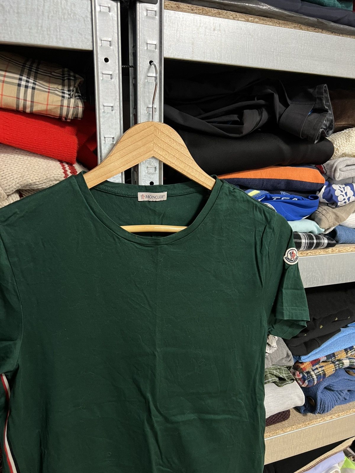 Moncler × Vintage Women’s Moncler Maglia T-Shirt Logo Short Sleeve Green Sz S Size S / US 4 / IT 40 - 3 Thumbnail
