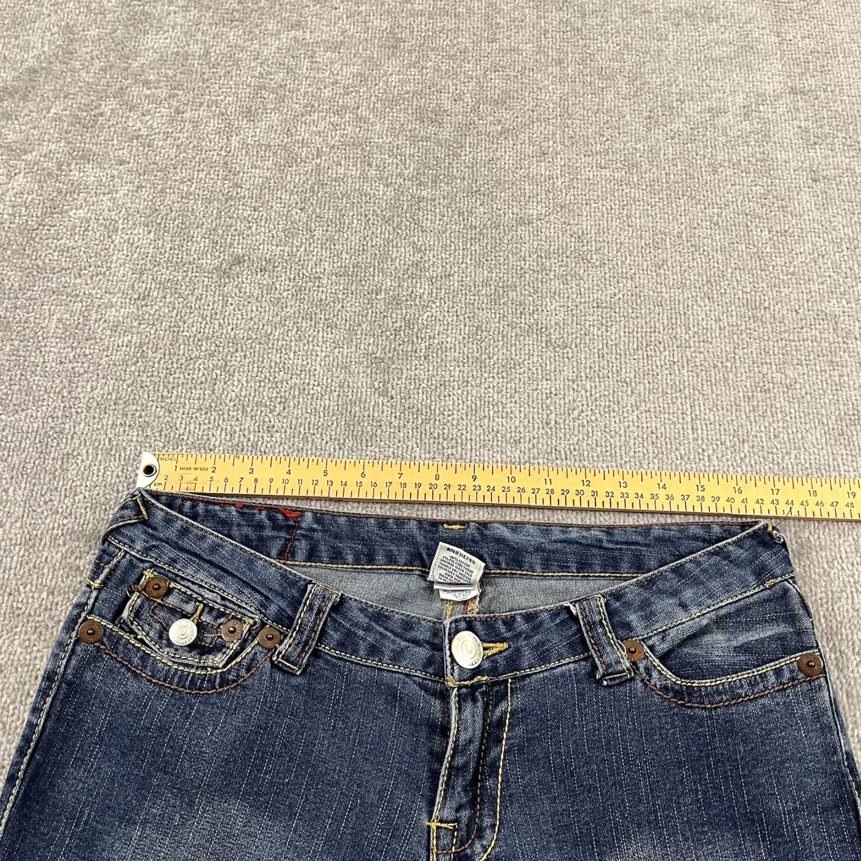 True Religion VINTAGE True Religion Jeans Womens 32 x 31 Flared Leg Denim Hip Hop Retro Blue Size 24" / US 00 / IT 34 - 6 Thumbnail