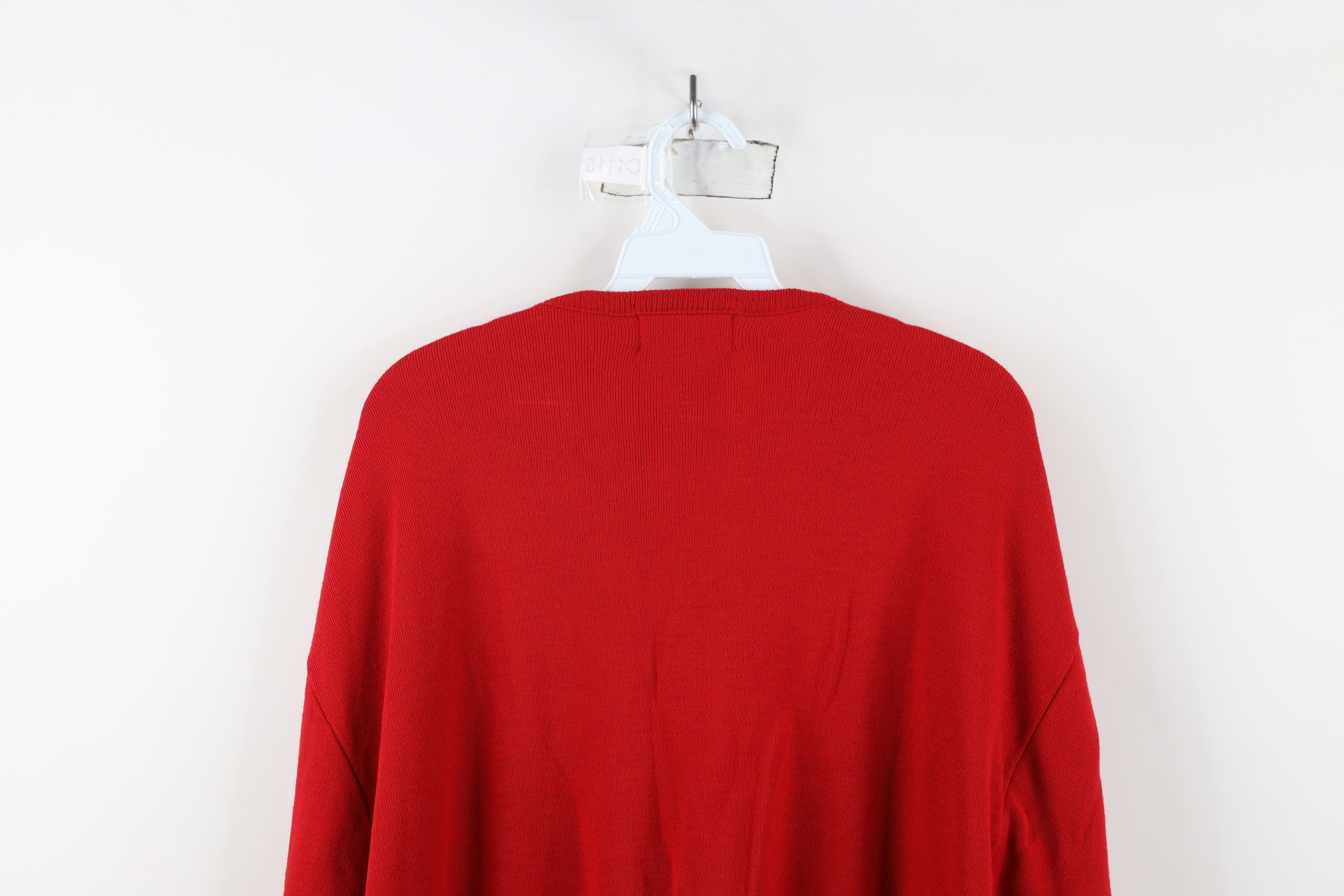 Vintage Vintage 90s Streetwear Soft Knit V-Neck Sweater Red USA Size US XL / EU 56 / 4 - 12 Thumbnail