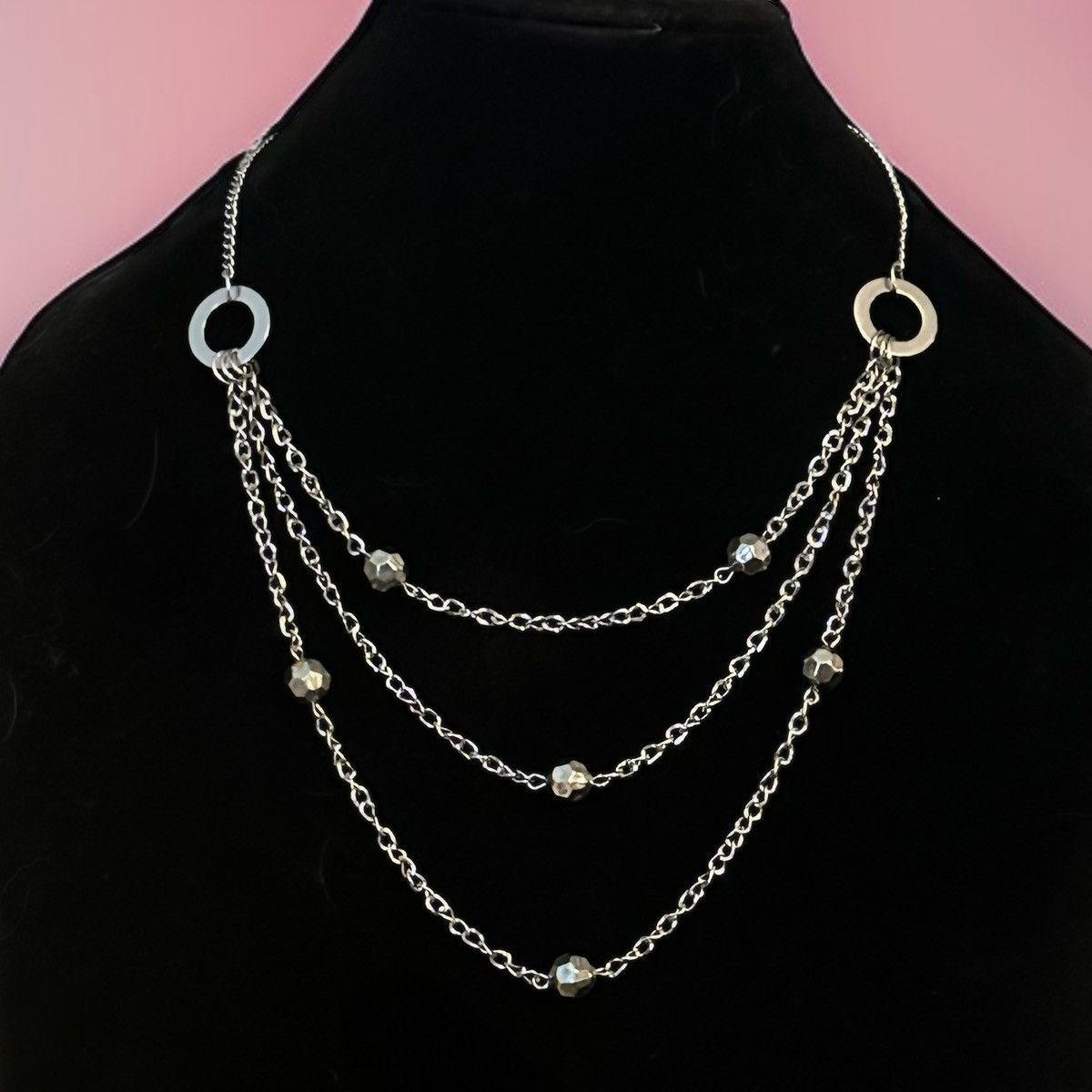 Other Silver tone layered station bead swag necklace Size ONE SIZE - 1 Thumbnail