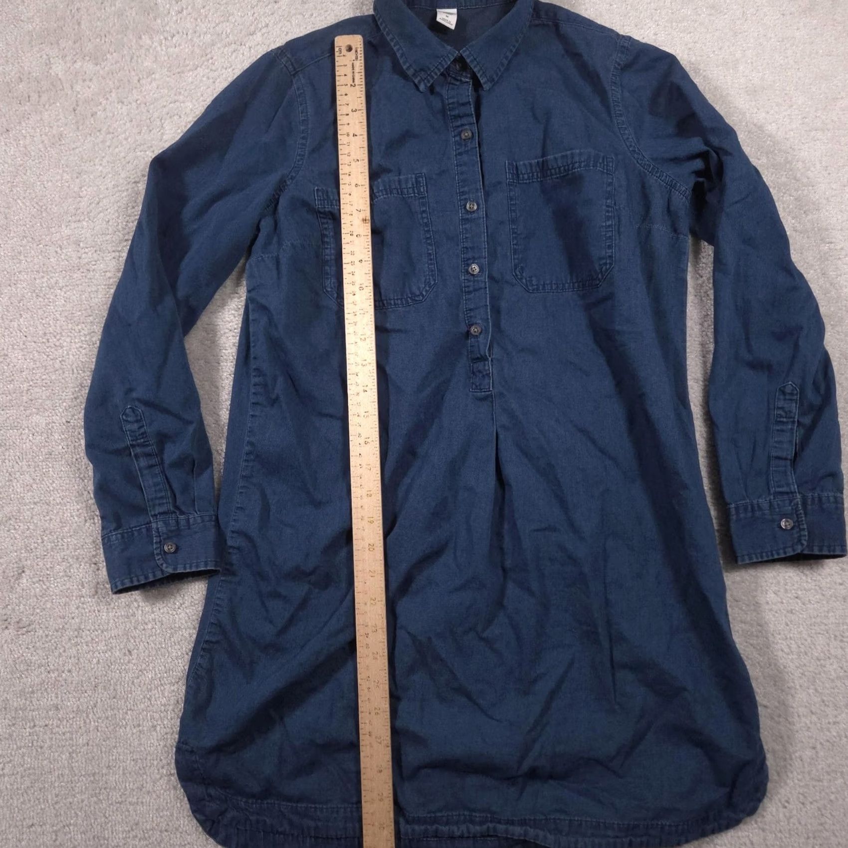 Old Navy Old Navy Shirt Dress Womens M Blue Long Sleeve Chambray Pockets Collared Size M / US 6-8 / IT 42-44 - 6 Thumbnail