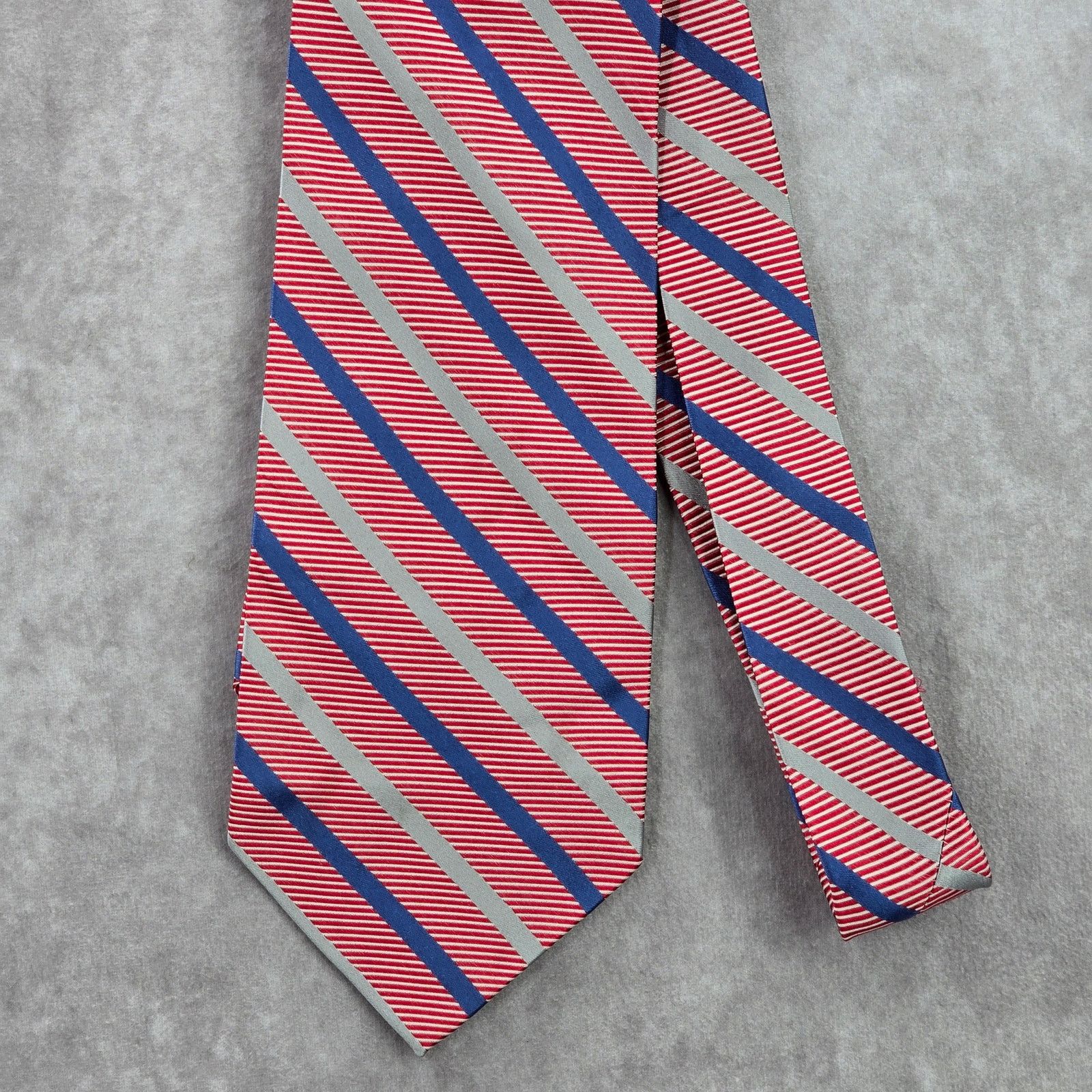 Stafford Stafford Red Stripe Repp Geometric 100% Silk Neck Tie NWOT Size 30 - 2 Thumbnail
