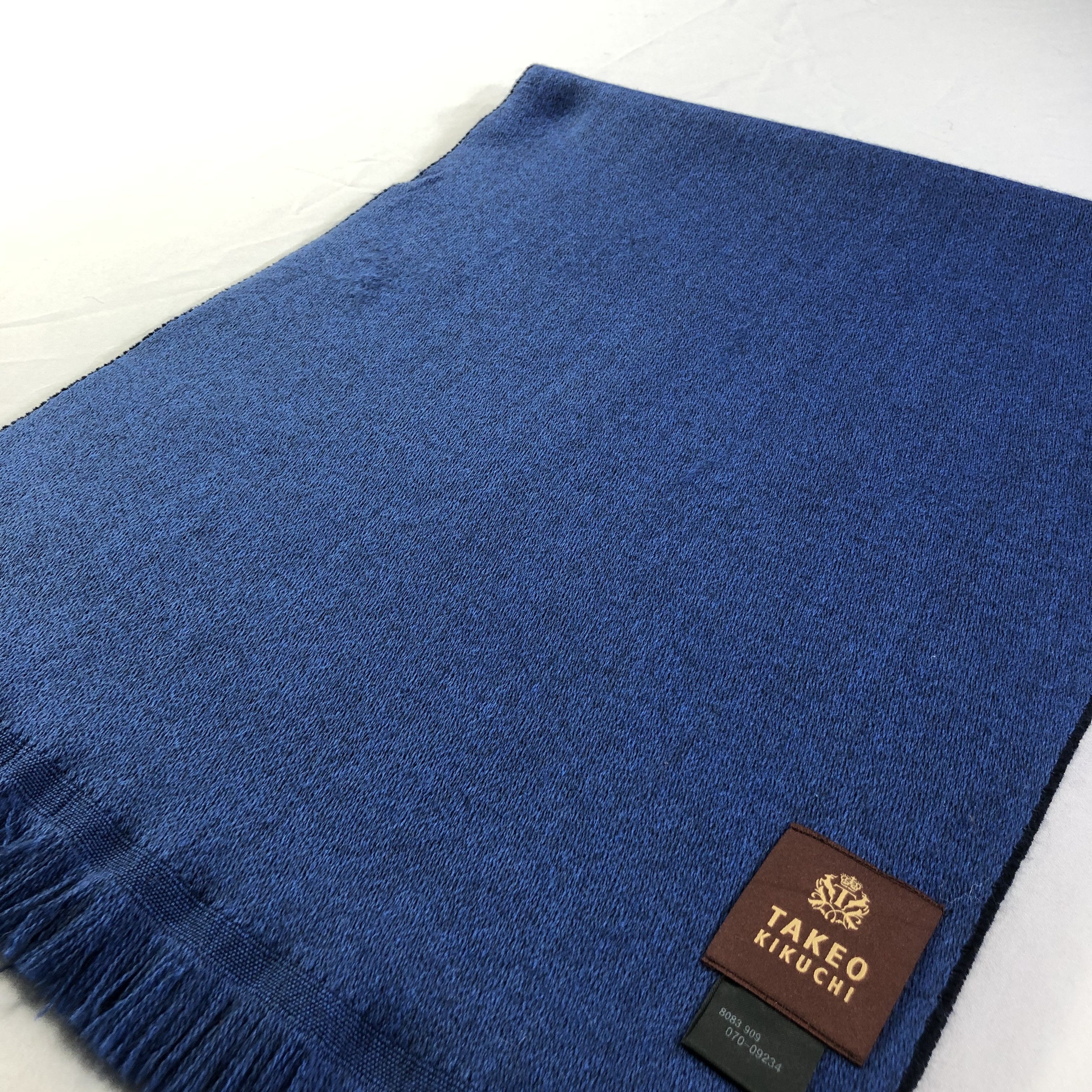 Takeo Kikuchi Takeo Kikuchi Blue Wool Scarf Muffler V1383 Size ONE SIZE - 3 Thumbnail