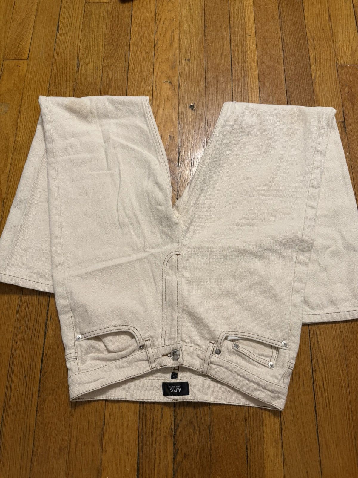A.P.C. A.P.C. Jean Martin Ecru Size 28 High-Rise Straight Leg Size US 28 / EU 44 - 3 Thumbnail