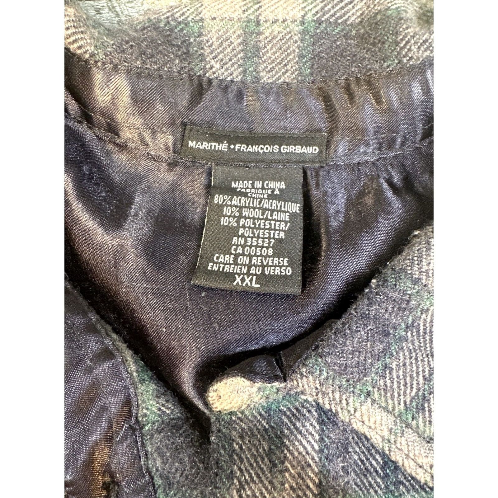 Vintage VINTAGE Marithé François Girbaud Plaid Shirt Jacket XXL Lined Wool Blend Mens 2XL Green Plaid Overshirt Jacket Size US XXL / EU 58 / 5 - 2 Thumbnail