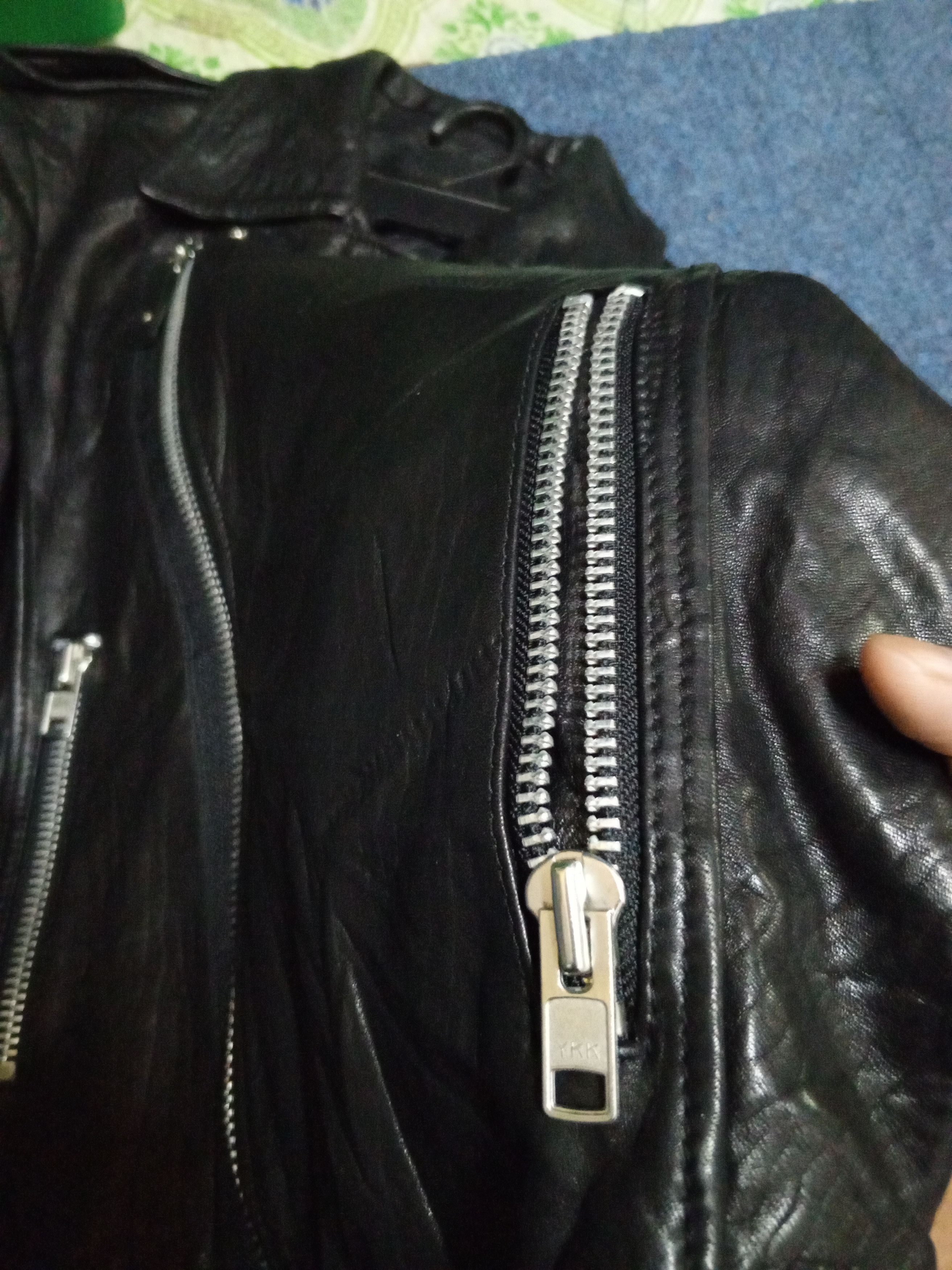 Genuine Leather FULL BLACK JACKET RIDE Size US L / EU 52-54 / 3 - 13 Thumbnail