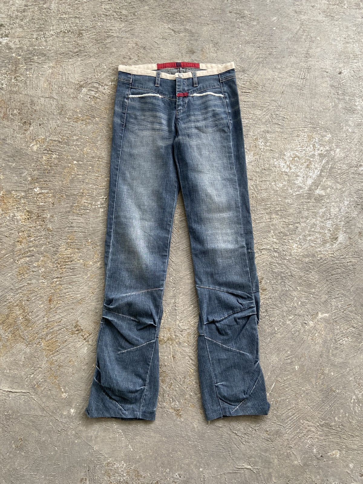 Marithe + Francois Girbaud 2000s Marithe Francois Girbaud - Wrinkled Denim Pants Size US 26 / EU 42 - 1 Thumbnail