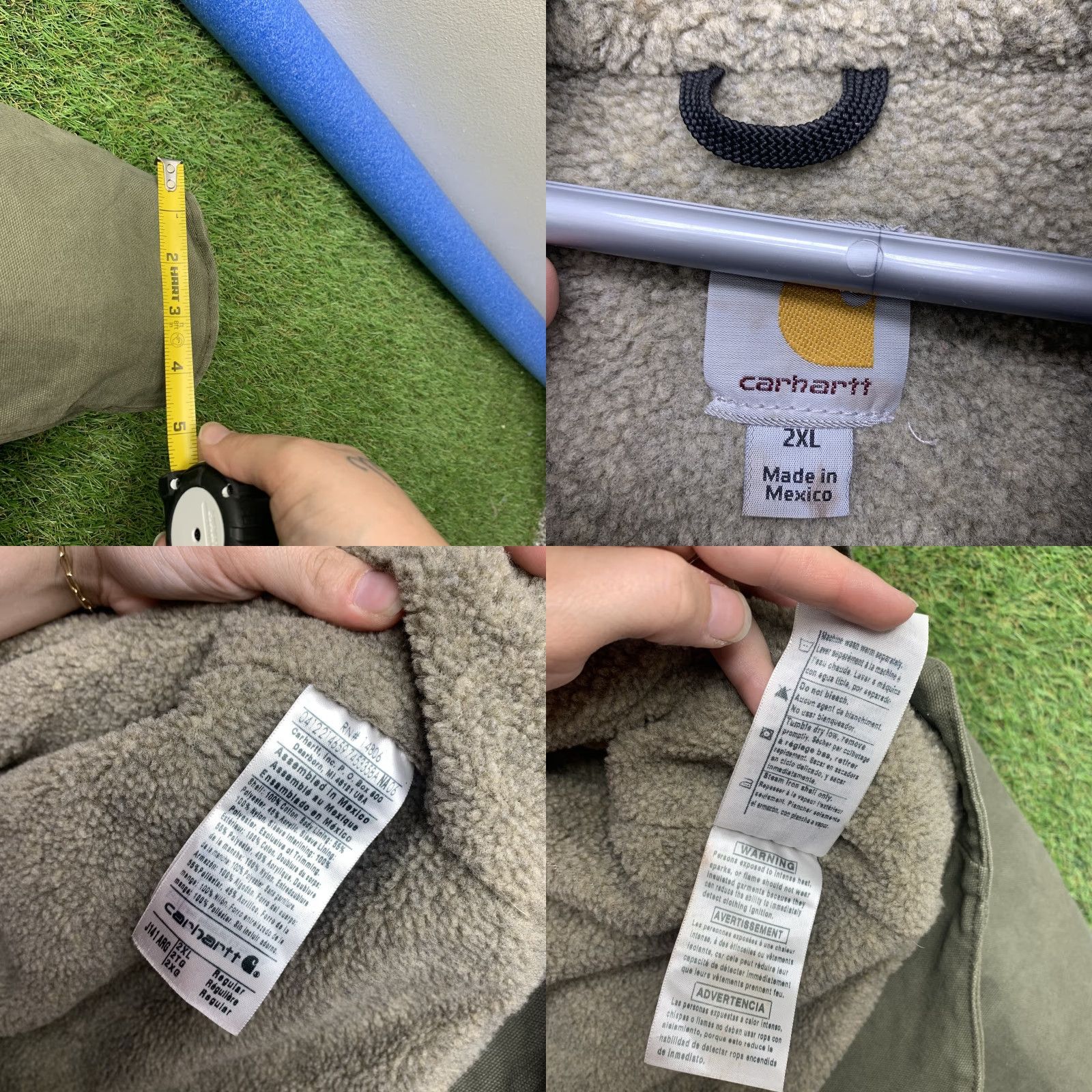 Carhartt Carhartt Jacket Mens 2XL Green Hooded Sherpa Lined Workwear Distressed J141 J141 ARG 2X2 Regular Size US XXL / EU 58 / 5 - 8 Thumbnail