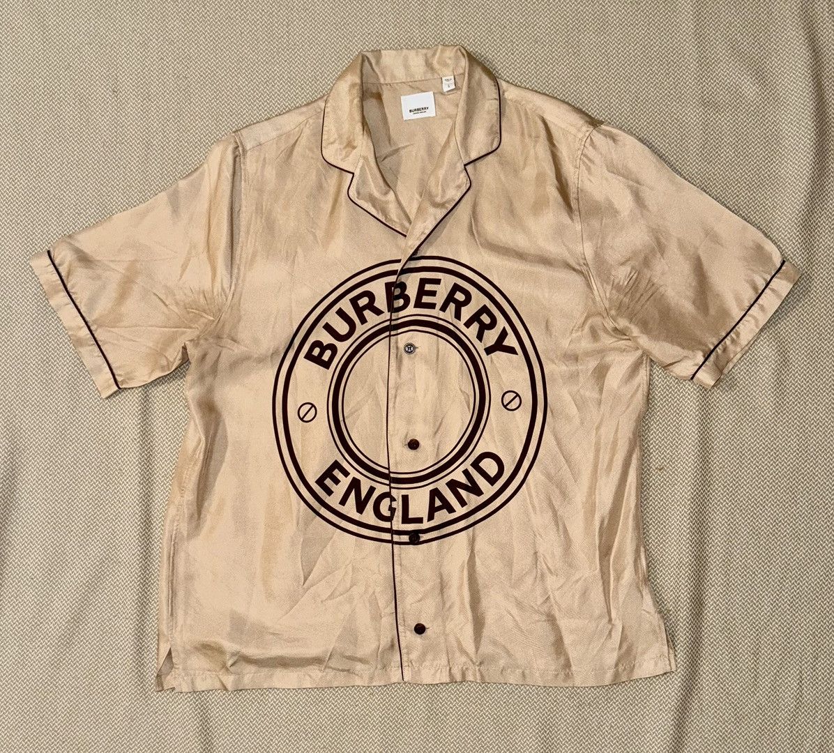 Burberry Burberry Circle Logo Silk Shirt Size US L / EU 52-54 / 3 - 1 Thumbnail