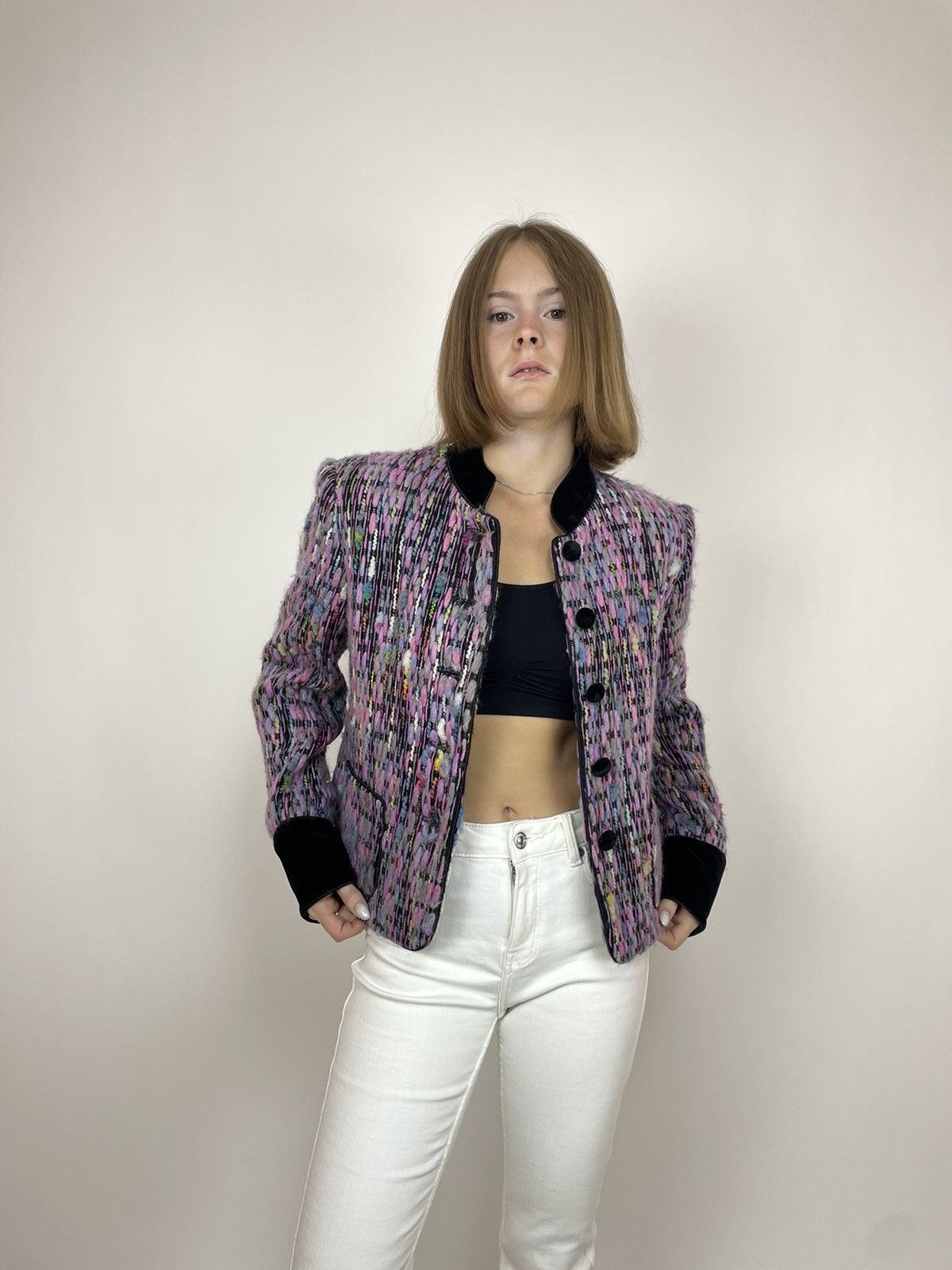 Vintage BARBARA LOHMANN COUTURE Blazer Angora/Cashmere/Silk size 36 Size XS / US 0-2 / IT 36-38 - 3 Thumbnail