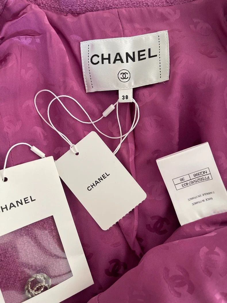 Chanel Chanel 23b pink-purple woven coat Size XS / US 0-2 / IT 36-38 - 3 Thumbnail