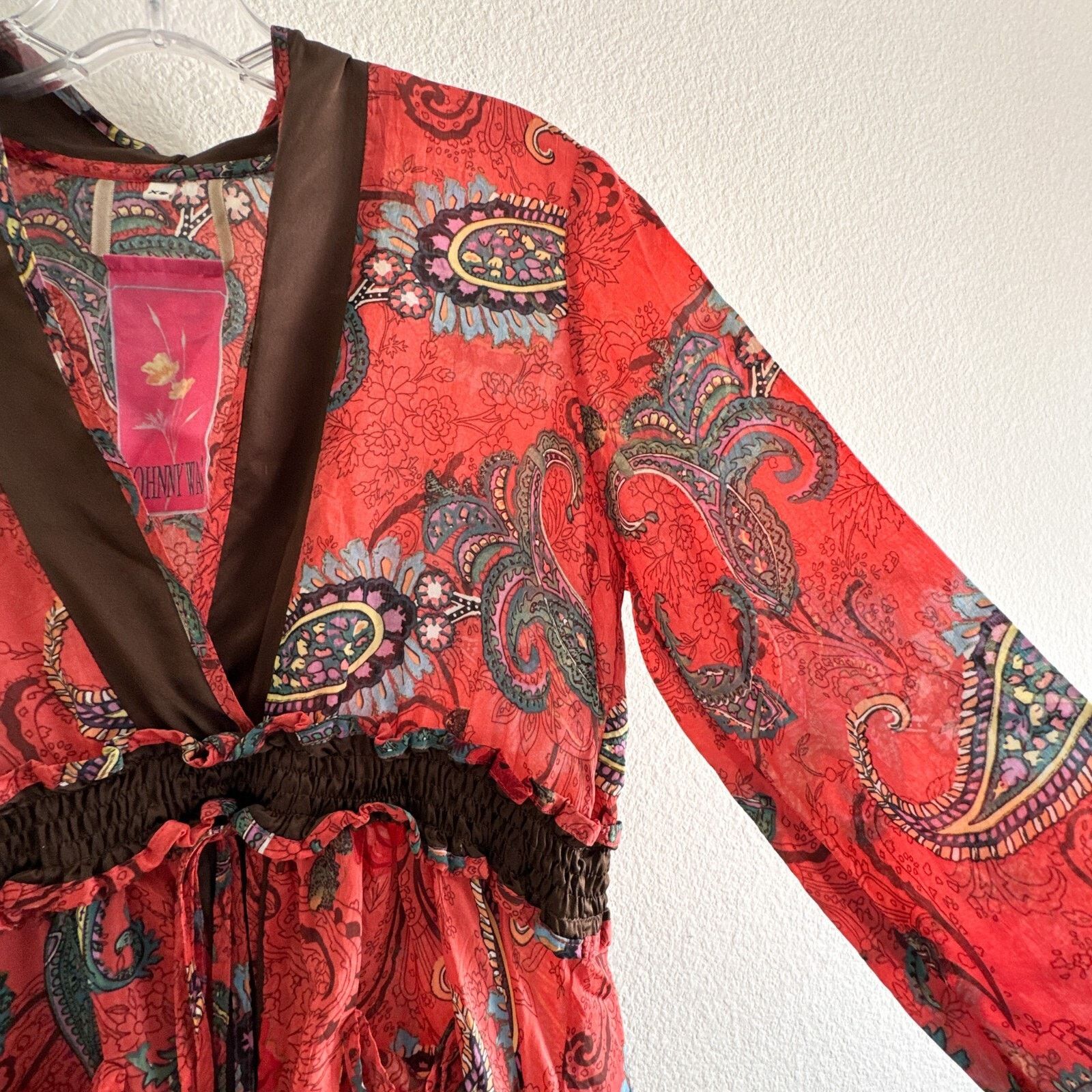 Johnny Was JOHNNY WAS Red Brown Paisley Top XS Front Pockets Bohemian Size XS / US 0-2 / IT 36-38 - 4 Thumbnail