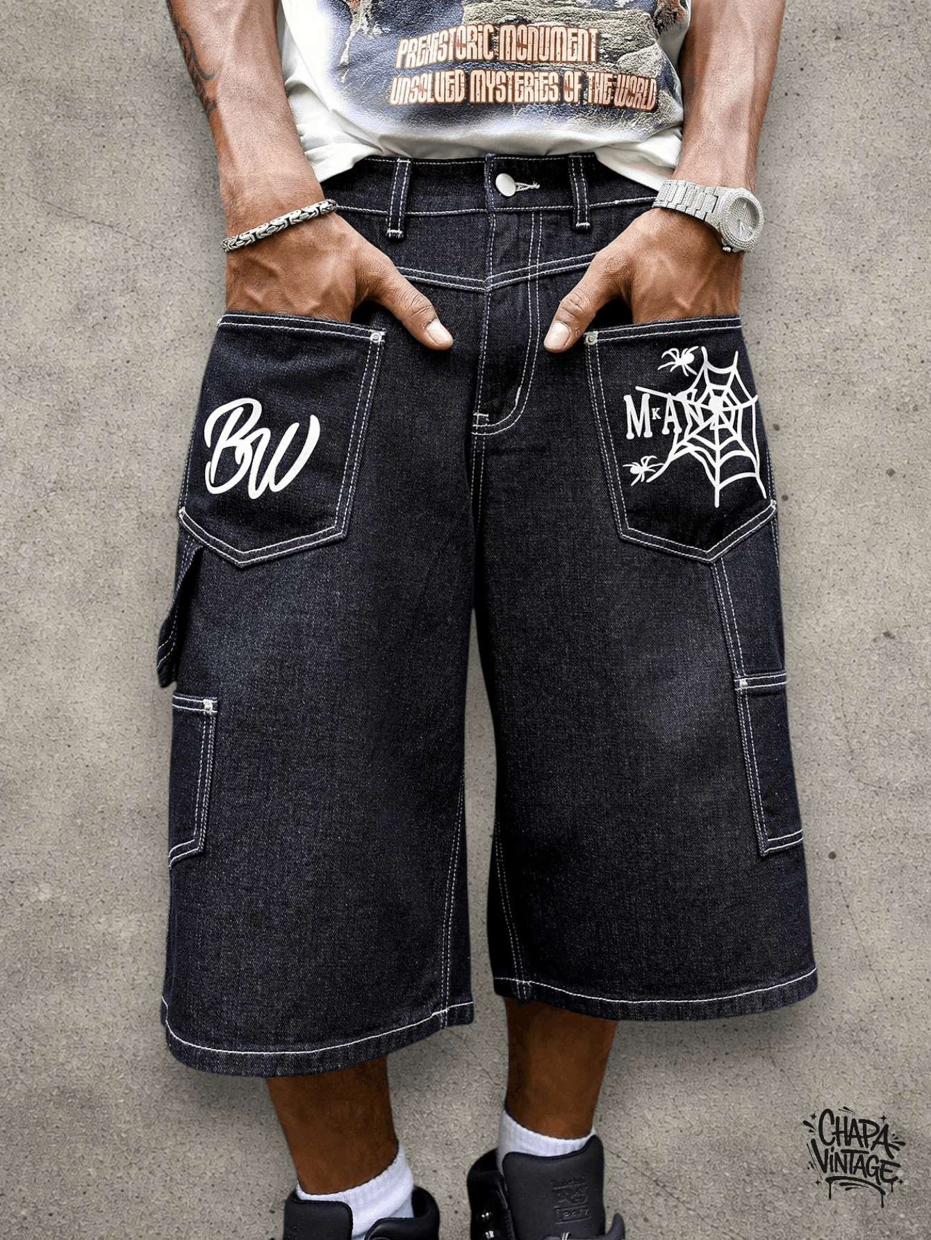 Vintage Dark blue jorts Size US 32 / EU 48 - 3 Thumbnail