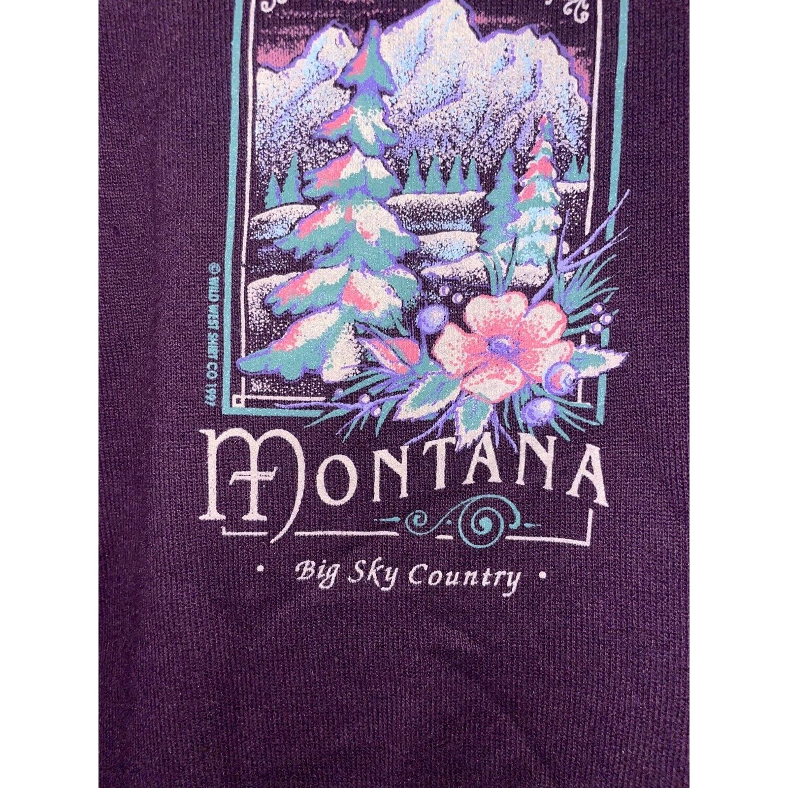 Jerzees Vintage Montana Sweatshirt Big Sky Crewneck VTG L 90s Size L / US 10 / IT 46 - 4 Thumbnail