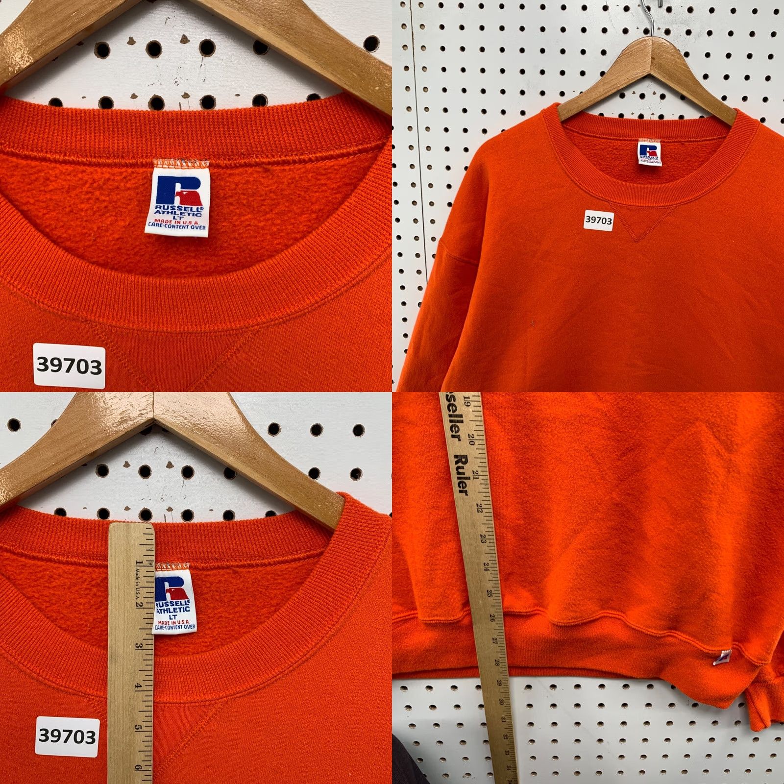 Russell Athletic VINTAGE Russell Athletic Shirt Mens LT Orange 90s Crewneck Sweatshirt Tall USA Size US L / EU 52-54 / 3 - 8 Thumbnail