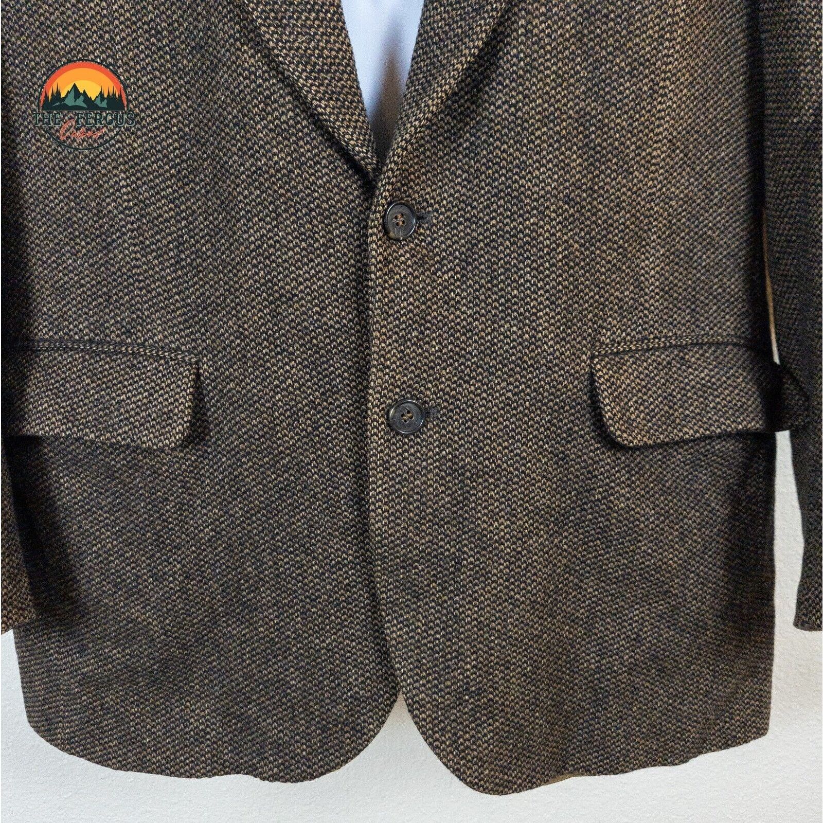 Other American Trend Lambs Wool Herringbone Sport Coat Men 42R USA Size 42R - 7 Thumbnail