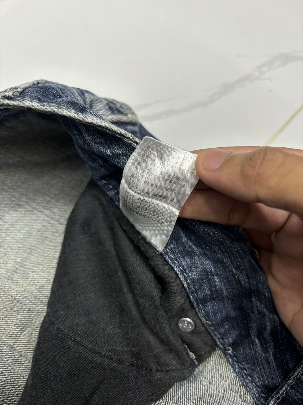 Le Grande Bleu (L.G.B.) 🔥SKULL BONES SPIDERWEB DENIM JEANS DOUBLE FOCUS Size US 35 - 15 Thumbnail