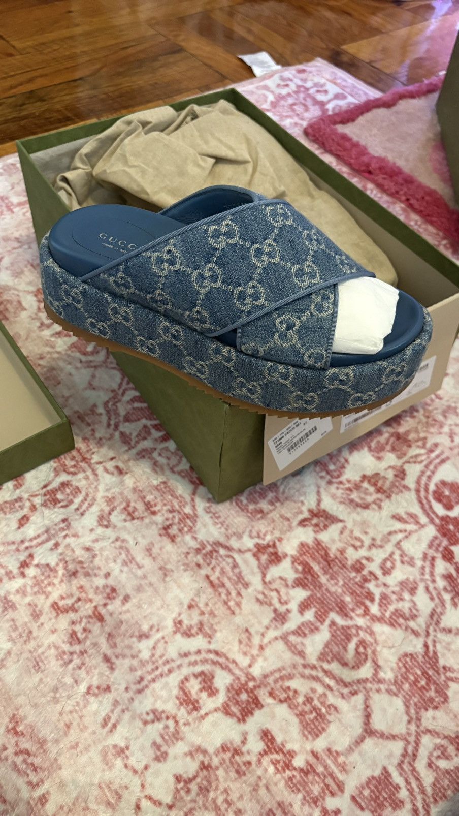 Gucci Gucci Denim Sandals Sz 37 Size US 7 / IT 37 - 1 Thumbnail