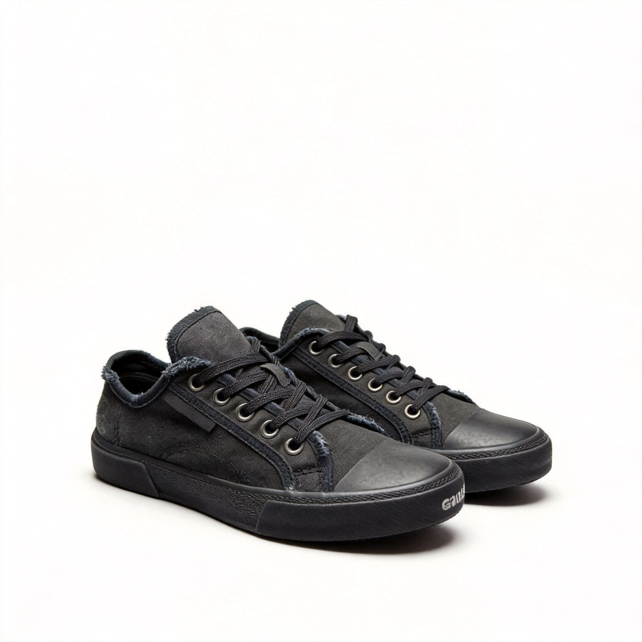 Balenciaga Balenciaga Black Distressed Canvas Shoes/ Size US 6 / EU 39 - 1 Thumbnail