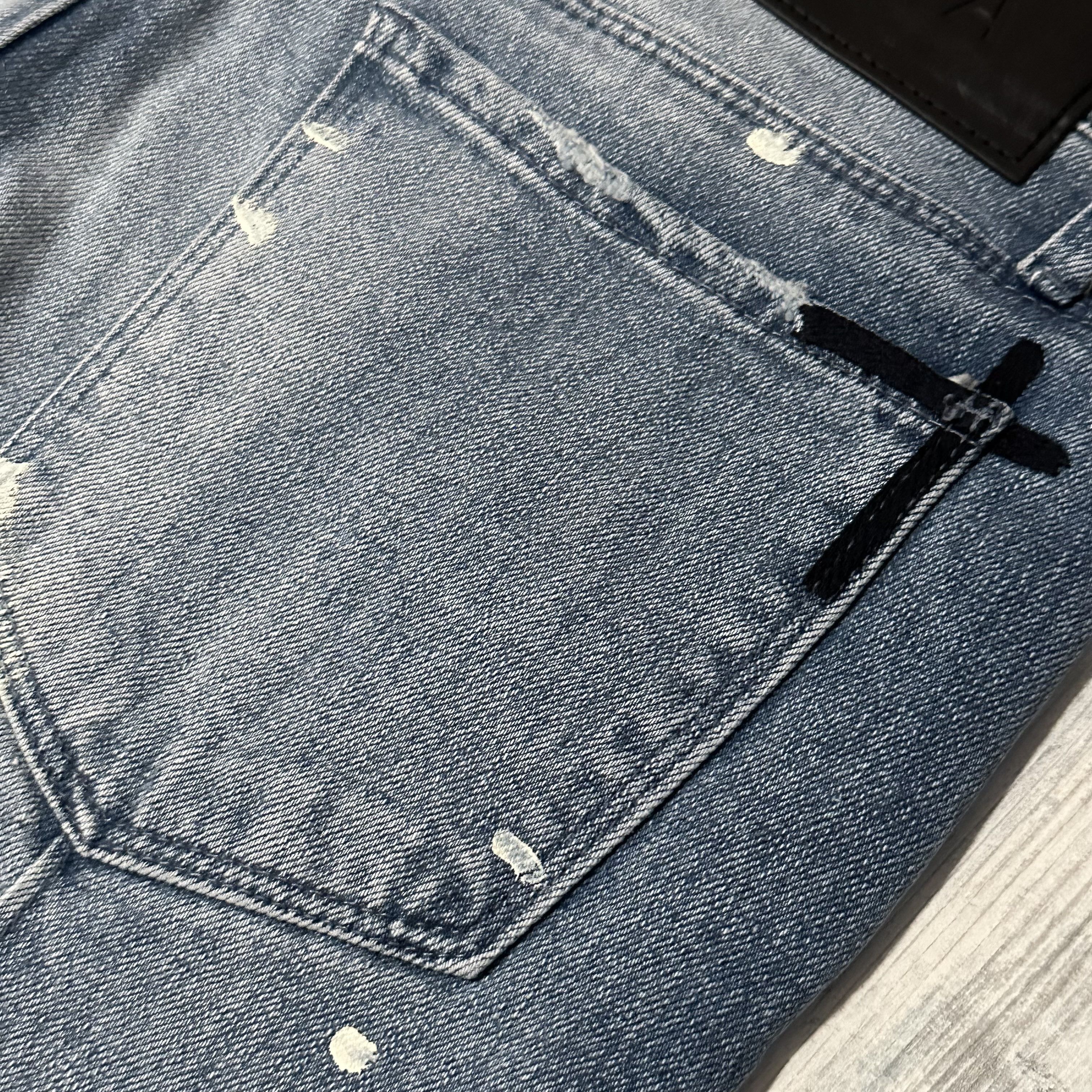 Rta Rta Clayton Paint Splatter Distressed Jeans 33 Size US 33 - 7 Thumbnail