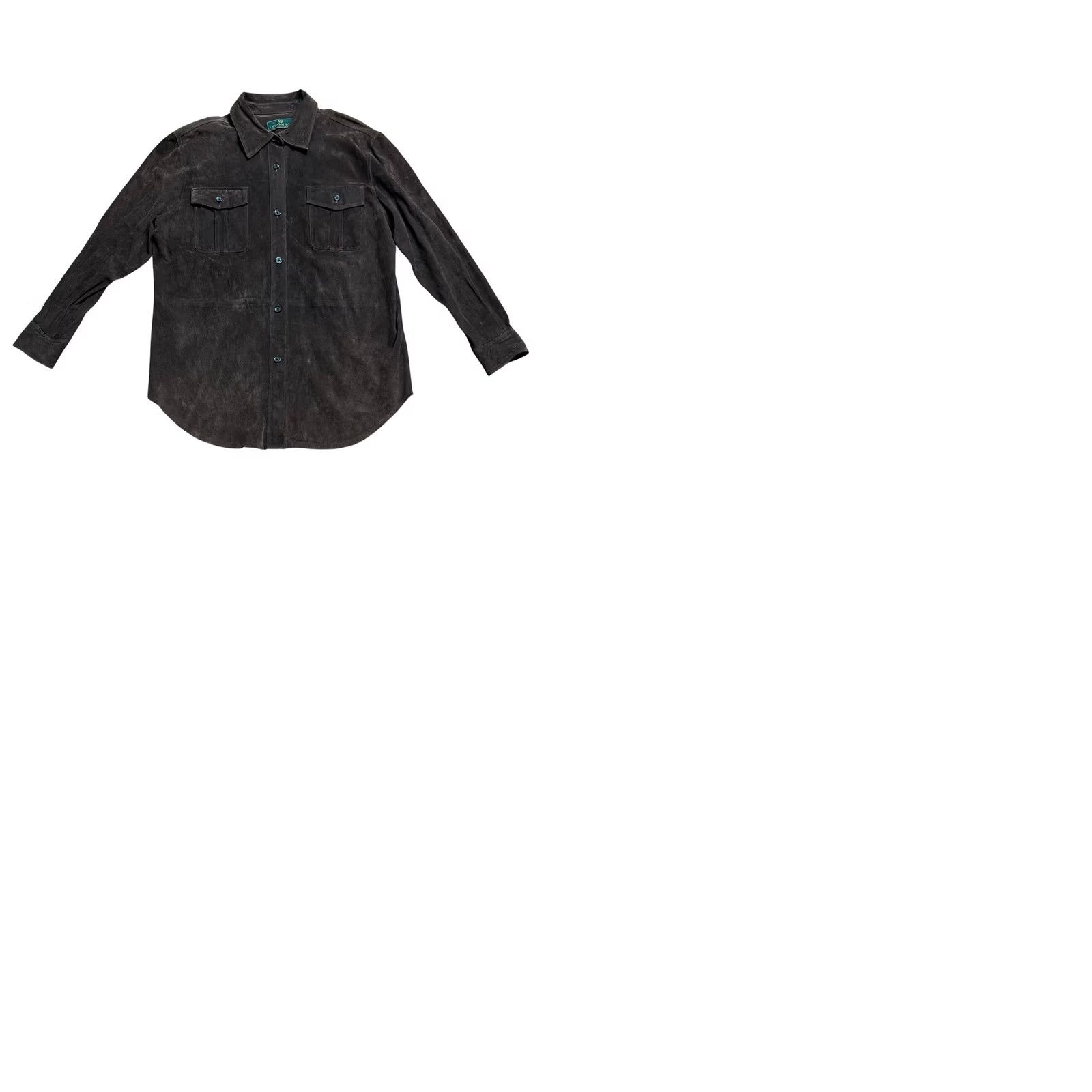 Vintage VINTAGE Embassy Row Sportswear Leather Suede Button-Up Shirt Sz 16 Long Sleeve VTG Men Shirt Brown 44in Chest Regular Pattern Solid Size US L / EU 52-54 / 3 - 9 Thumbnail