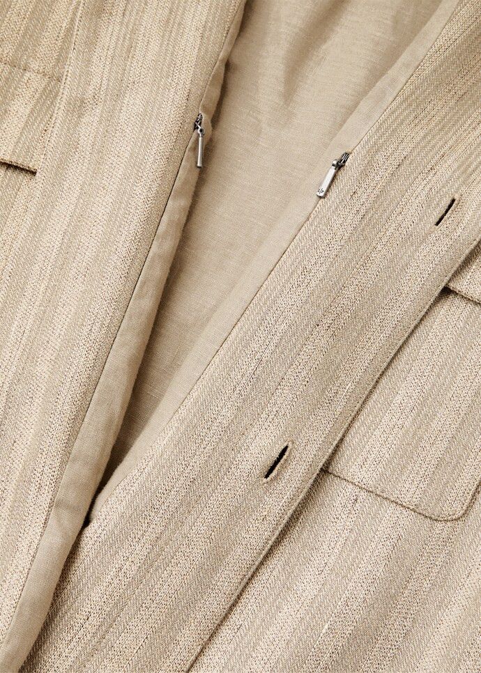 Loro Piana os11x0326 FAR0892 Nimar Overshirt Natural & Tundra Stripe Size US S / EU 44-46 / 1 - 3 Thumbnail