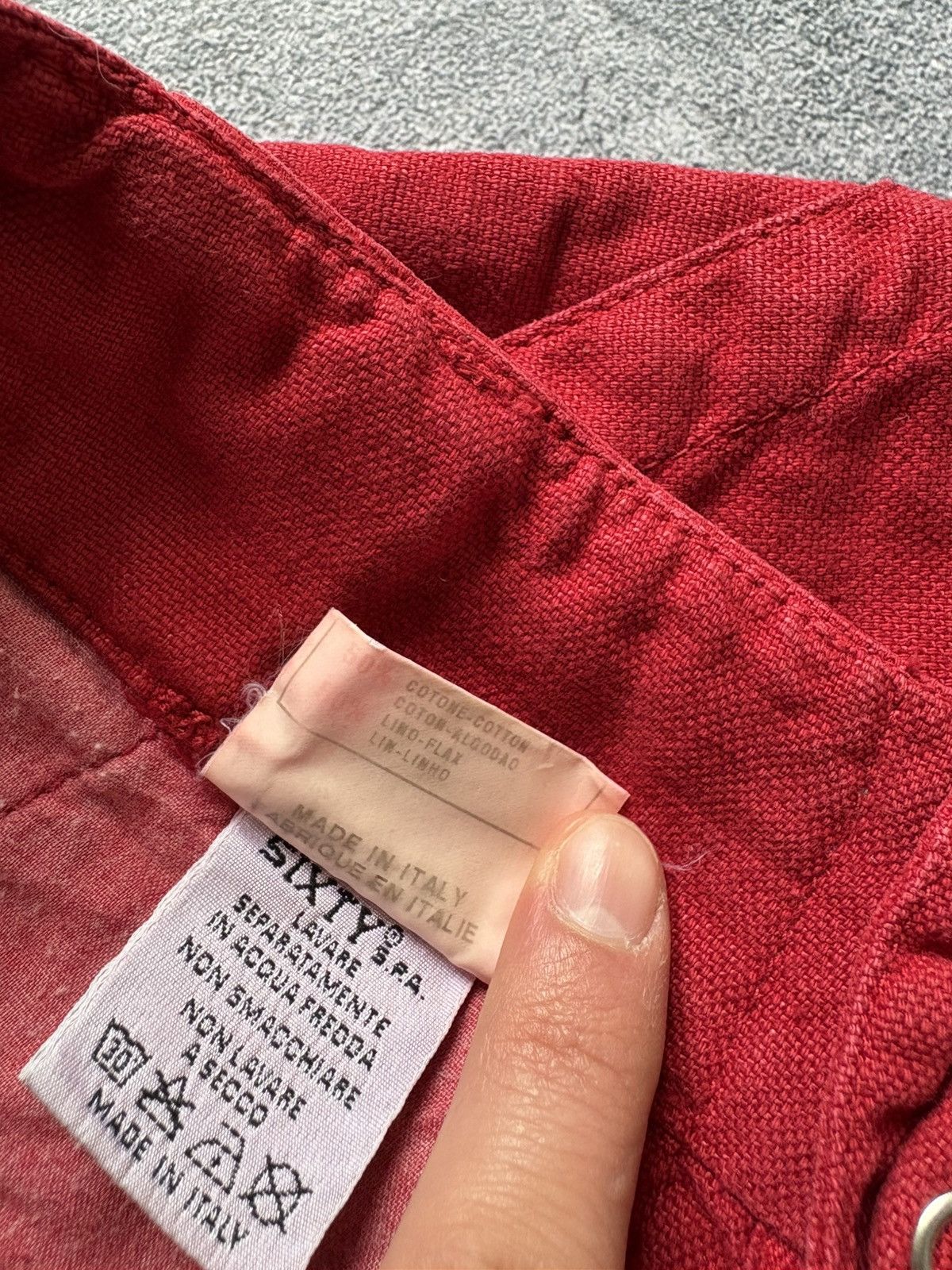 Miss Sixty Vintage 00s Miss Sixty Y2K Cotton Linen Red Wide Leg Pants Size 25" / US 0 / IT 36 - 11 Thumbnail