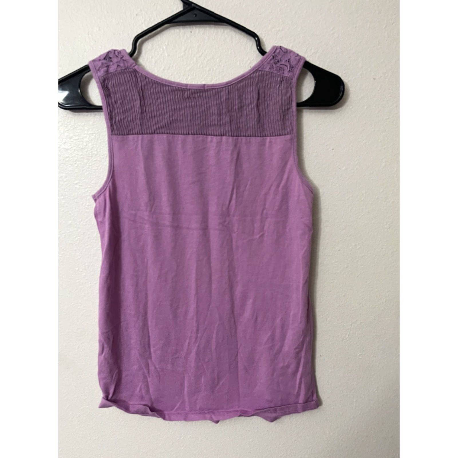 Vintage J Crew Tank Shirt Women Purple 2XS XXS Cotton Blend Textured Sleeveless Round Neck Vintage/Basic? Size XXS / US 00 / IT 34 - 3 Thumbnail