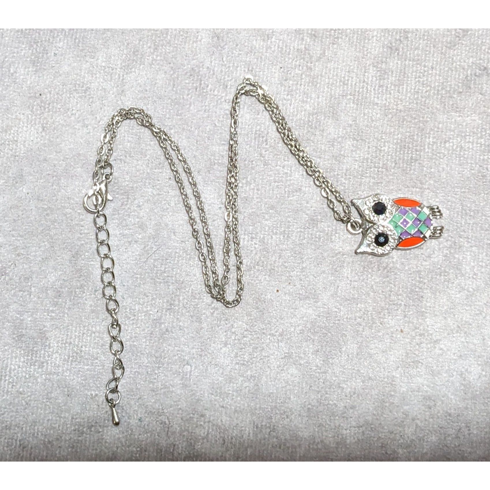 Other Rainbow Enamel Rhinestone Owl Pendant Necklace Size ONE SIZE - 8 Thumbnail