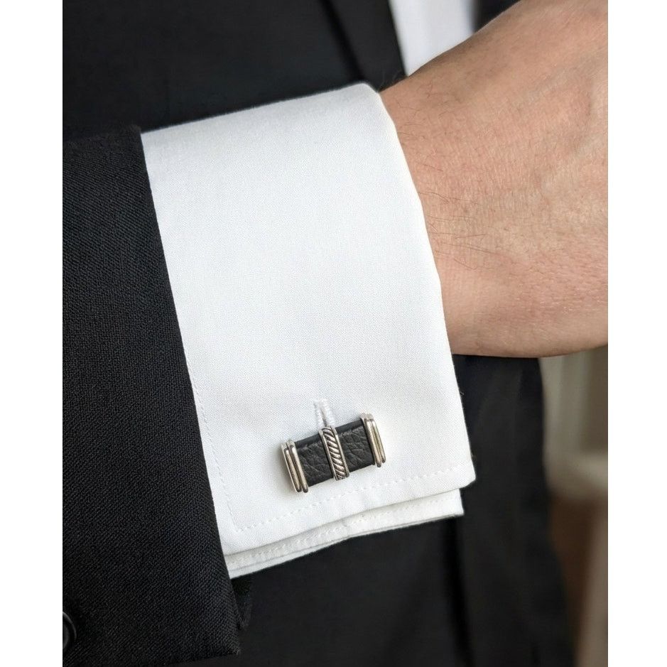 David Yurman David Yurman Leather & Sterling Silver 925 Cufflinks Size ONE SIZE - 10 Thumbnail
