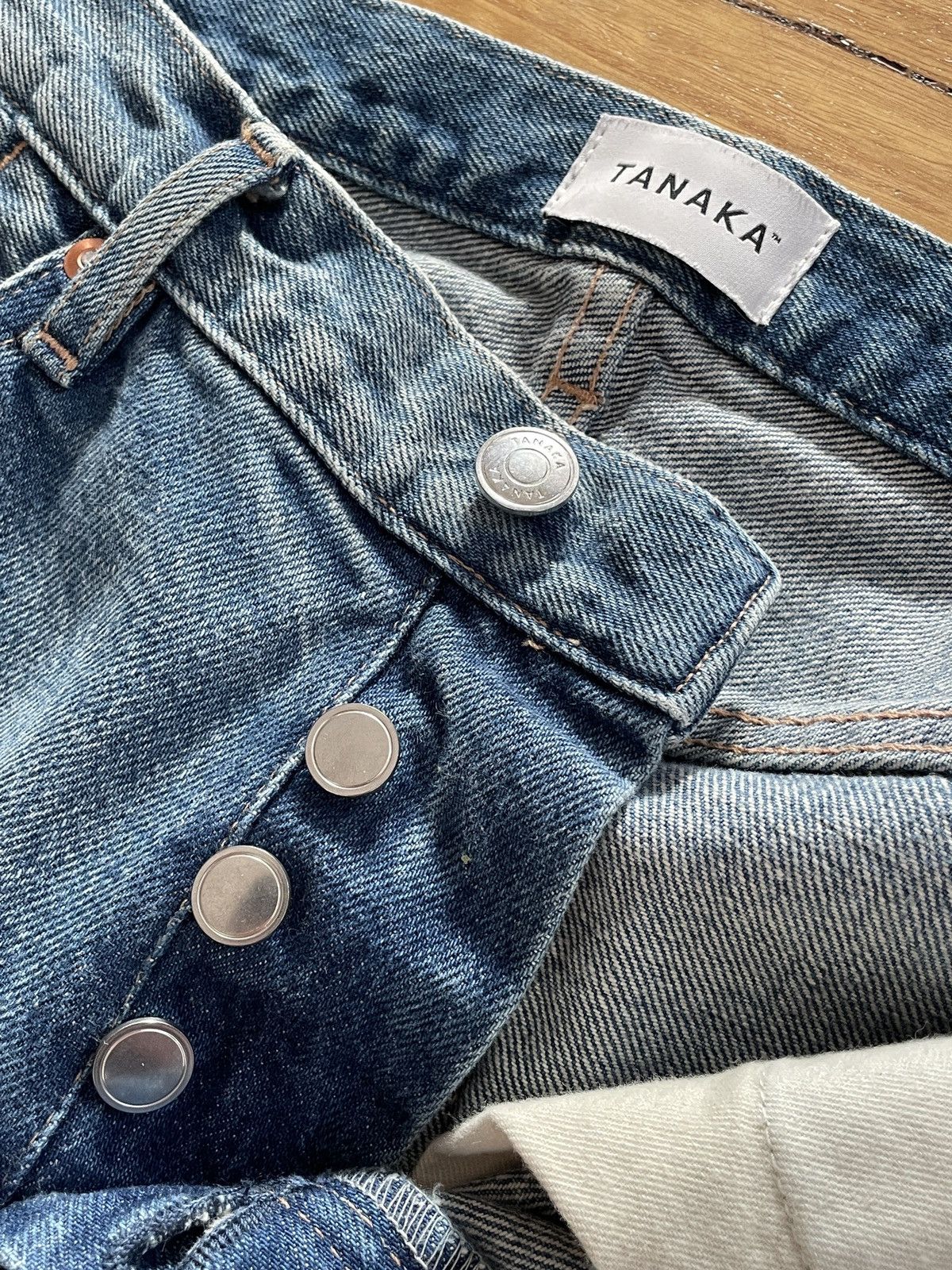 Japanese Brand × TANAKA Tanaka Blue Wide-Leg Selvedge Jeans Size US 30 / EU 46 - 7 Thumbnail