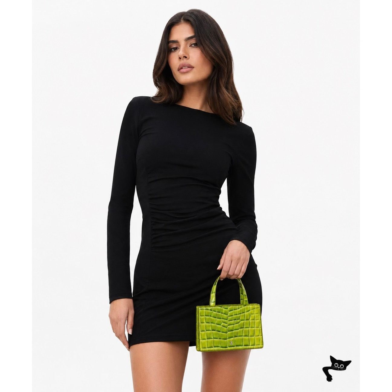 Amina Muaddi EUC Amina Muaddi Mini Croc Embossed Lime Green Bag Size ONE SIZE - 4 Thumbnail