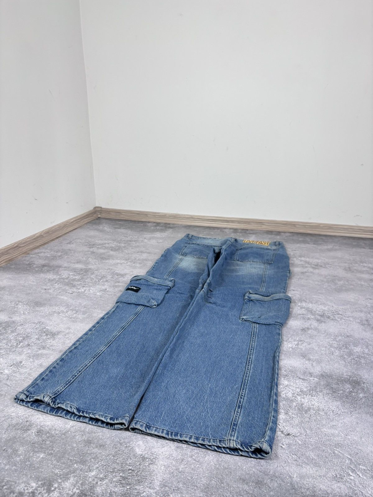 LFDY LFDY Live Fast Die Young Blue Multipocket Baggy Cargo Jeans Size US 34 / EU 50 - 14 Thumbnail