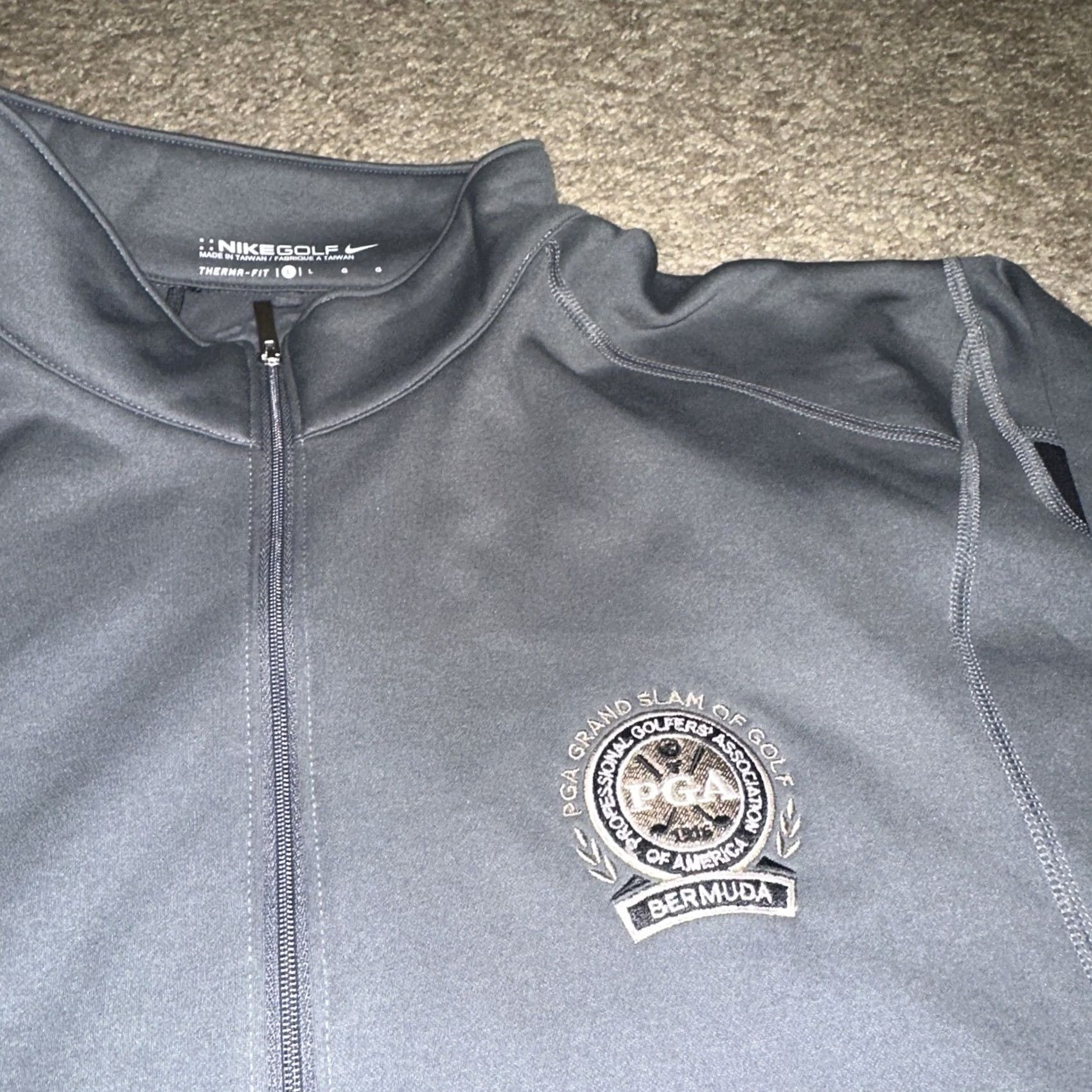 Nike Nike Therma-Fit Sweater Mens Large 1/4 Zip Pullover Golf Gray Size US L / EU 52-54 / 3 - 3 Thumbnail