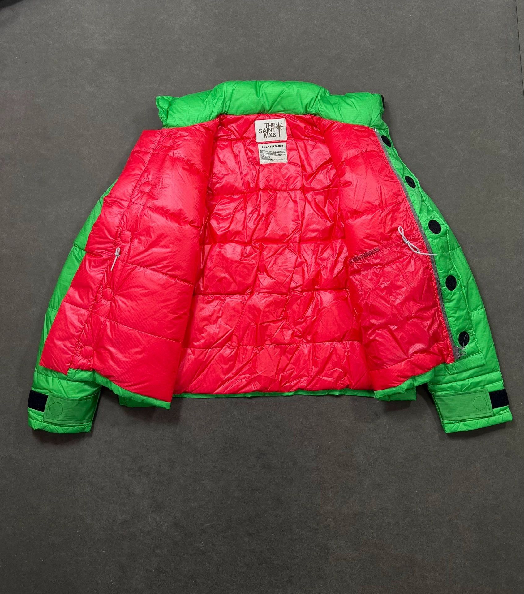 Saint Laurent Paris Saint Michael Down Jacket with Embroidered Logo in Green Size US M / EU 48-50 / 2 - 4 Thumbnail