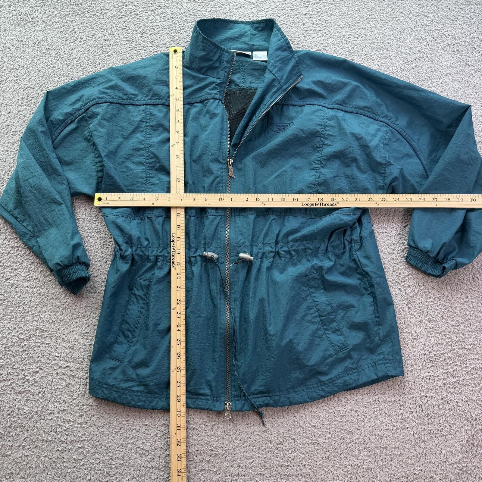 Reebok Vintage 90s Reebok Teal Nylon Windbreaker Jacket Womens L Size L / US 10 / IT 46 - 3 Thumbnail