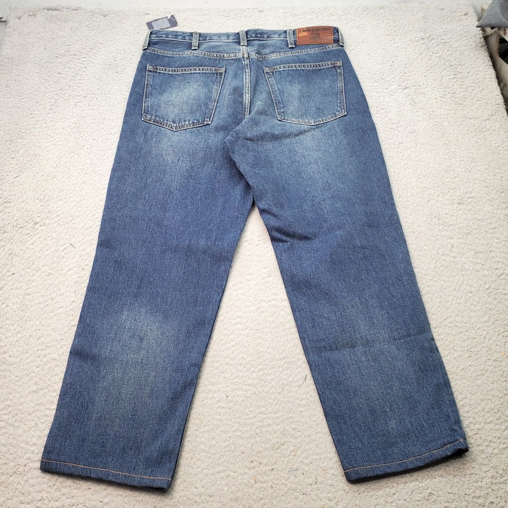 Lands' End Lands' End Mens Jeans 32 Blue Denim Traditional Fit Square Rigger 5-Pocket Regular Inseam 25.75" Inseam 25.75" Vintage No Size US 32 / EU 48 - 2 Thumbnail