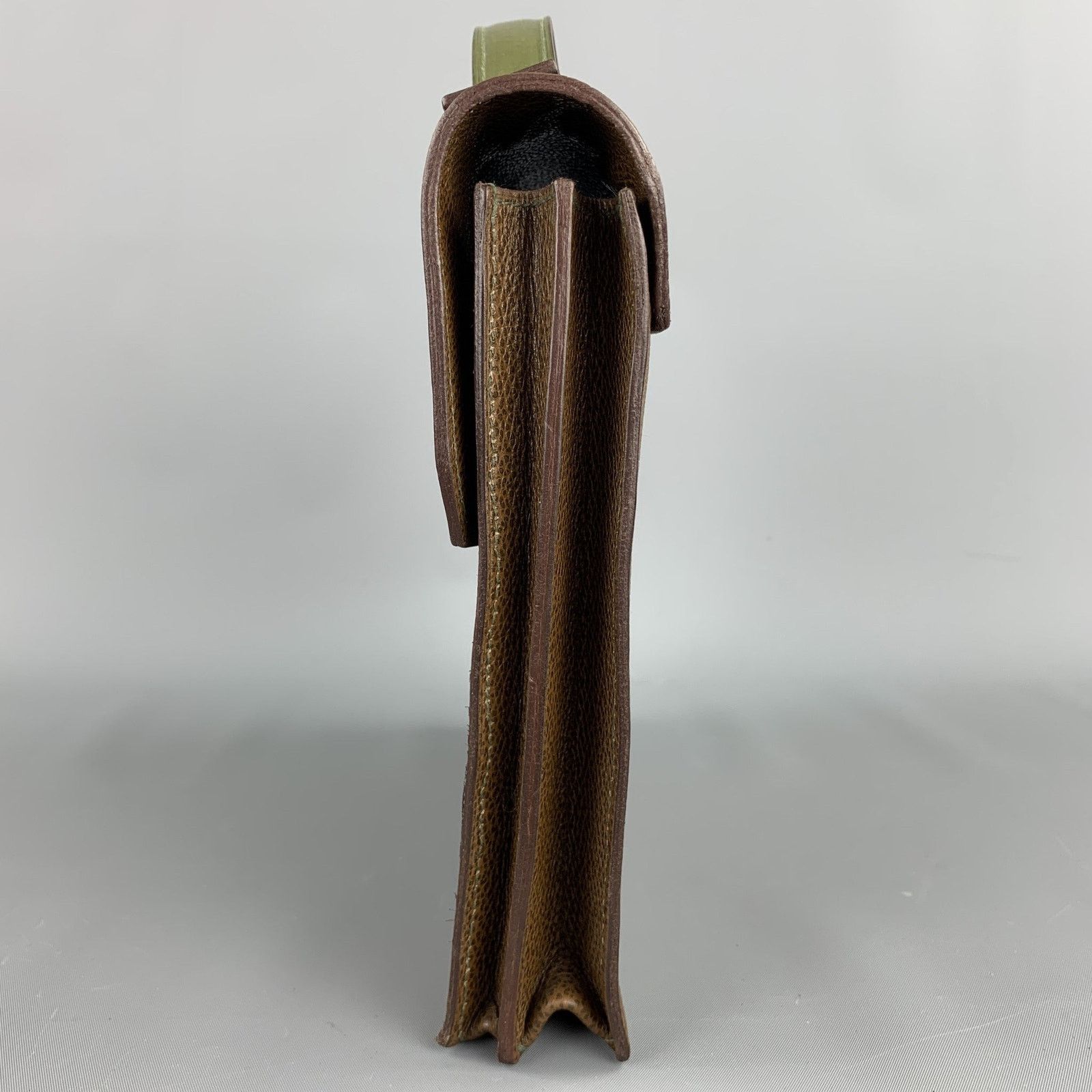 Other APRIL in PARIS Brown & Olive Textured Leather Bag Size ONE SIZE - 4 Thumbnail