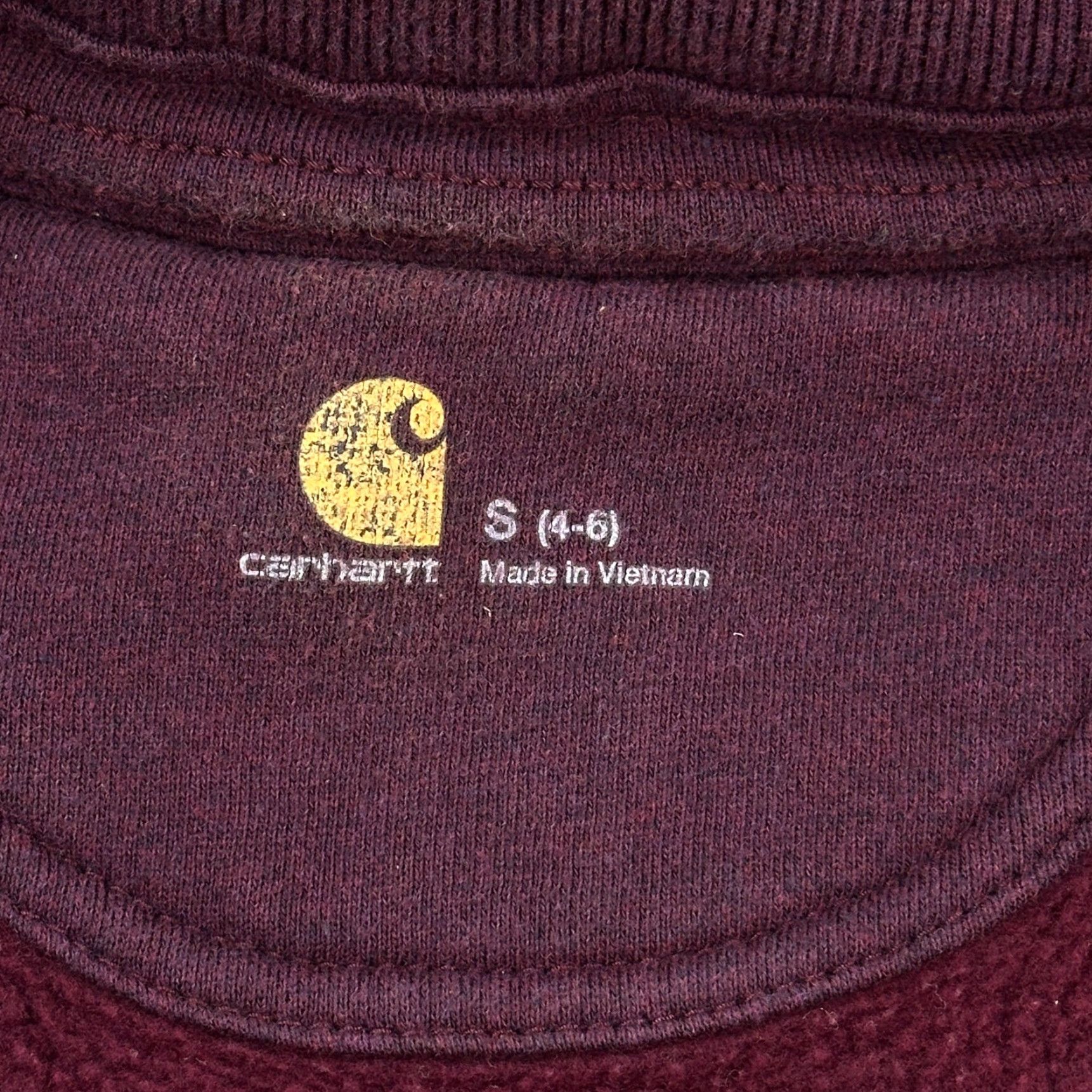 Carhartt Carhartt Sweatshirt Women's Small Dark Plum Full Zip Embroidered Logo - Regular Length, Cotton Blend, Fleece, Outdoor, Retro - Adults Womens Size S / US 4 / IT 40 - 7 Thumbnail