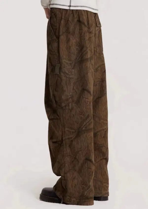 VIBE Retro leaf pattern workwear drawstring casual trousers Size US 30 / EU 46 - 3 Thumbnail