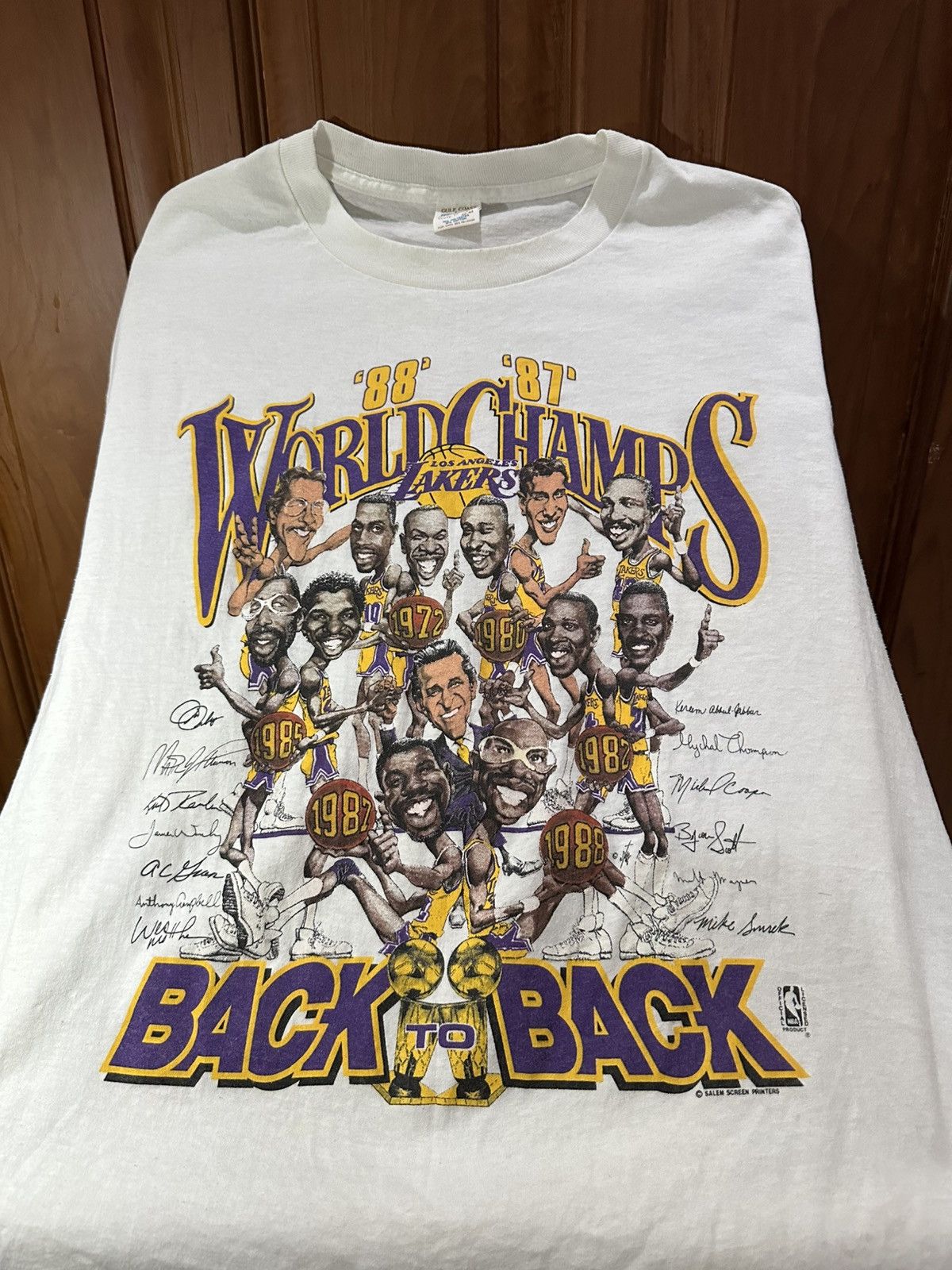NBA Vintage 80s Lakers Worldchamps Size US L / EU 52-54 / 3 - 1 Thumbnail