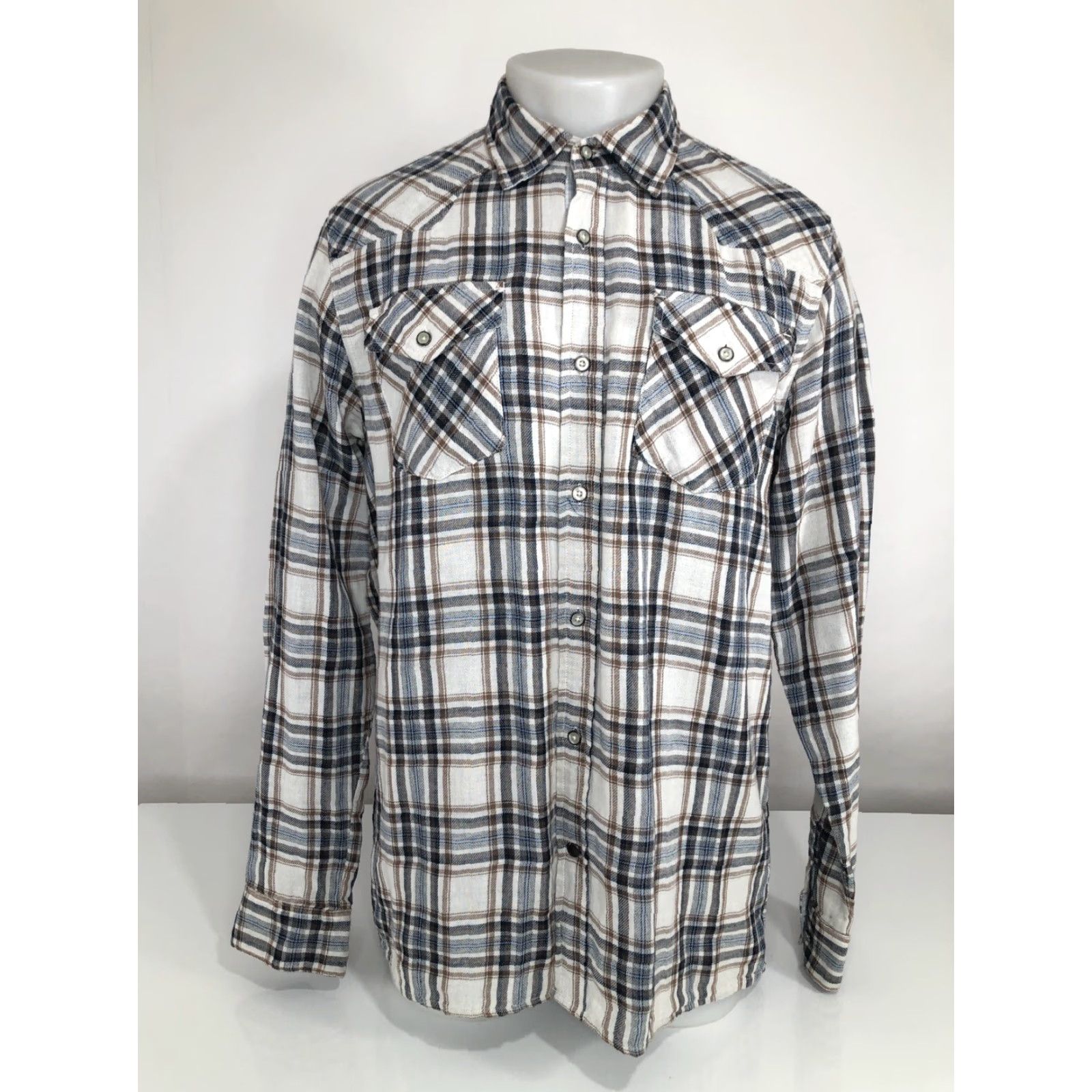 Mountain Khakis MOUNTAIN KHAKIS Plaid Mens M Button-Up Long Sleeve Flannel Embroidered Shirt Brown / Beige / Black / Blue / Gray Mens M Size US M / EU 48-50 / 2 - 2 Thumbnail