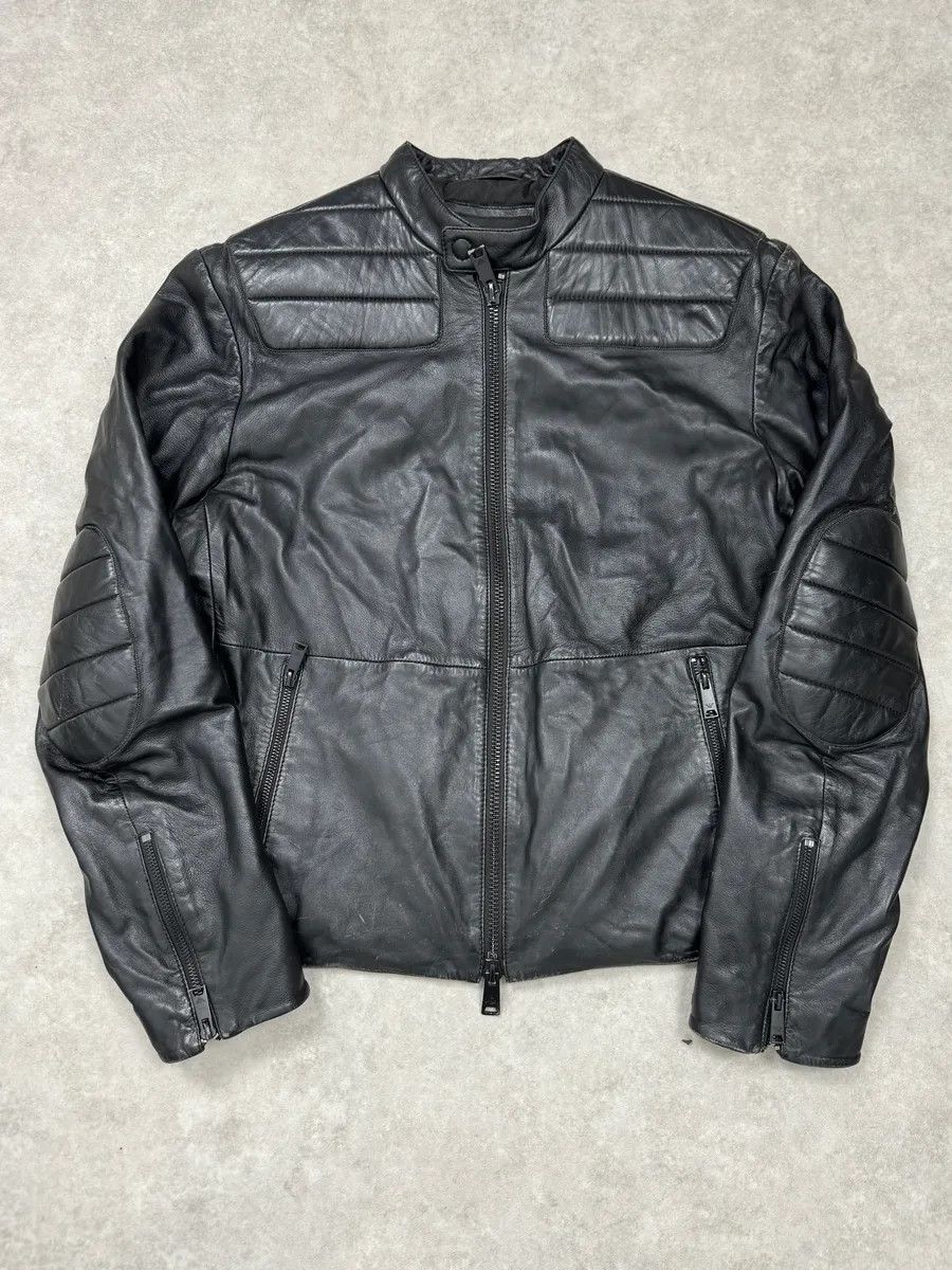 Emporio Armani AW2004 Emporio Armani Black Long Minimalist Leather