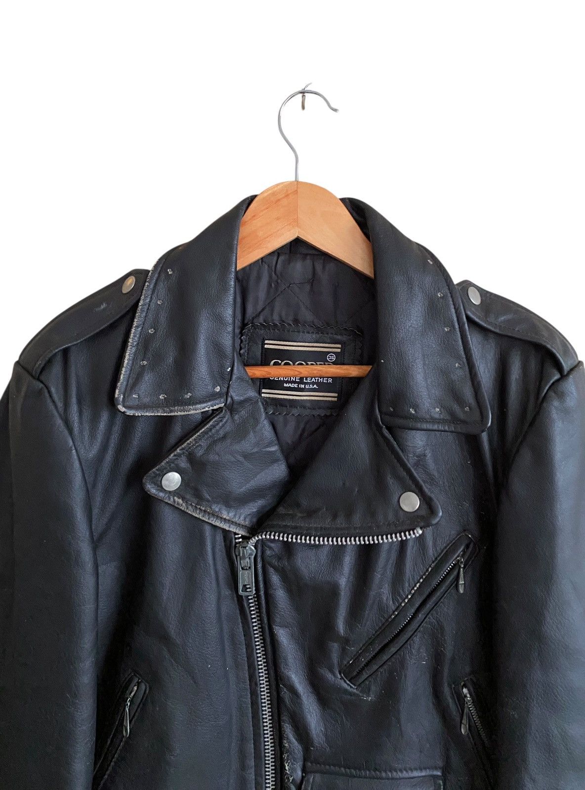 Cooper Vintage Brand Cooper Double Collar Leather Jacket 1970s Size US M / EU 48-50 / 2 - 3 Thumbnail