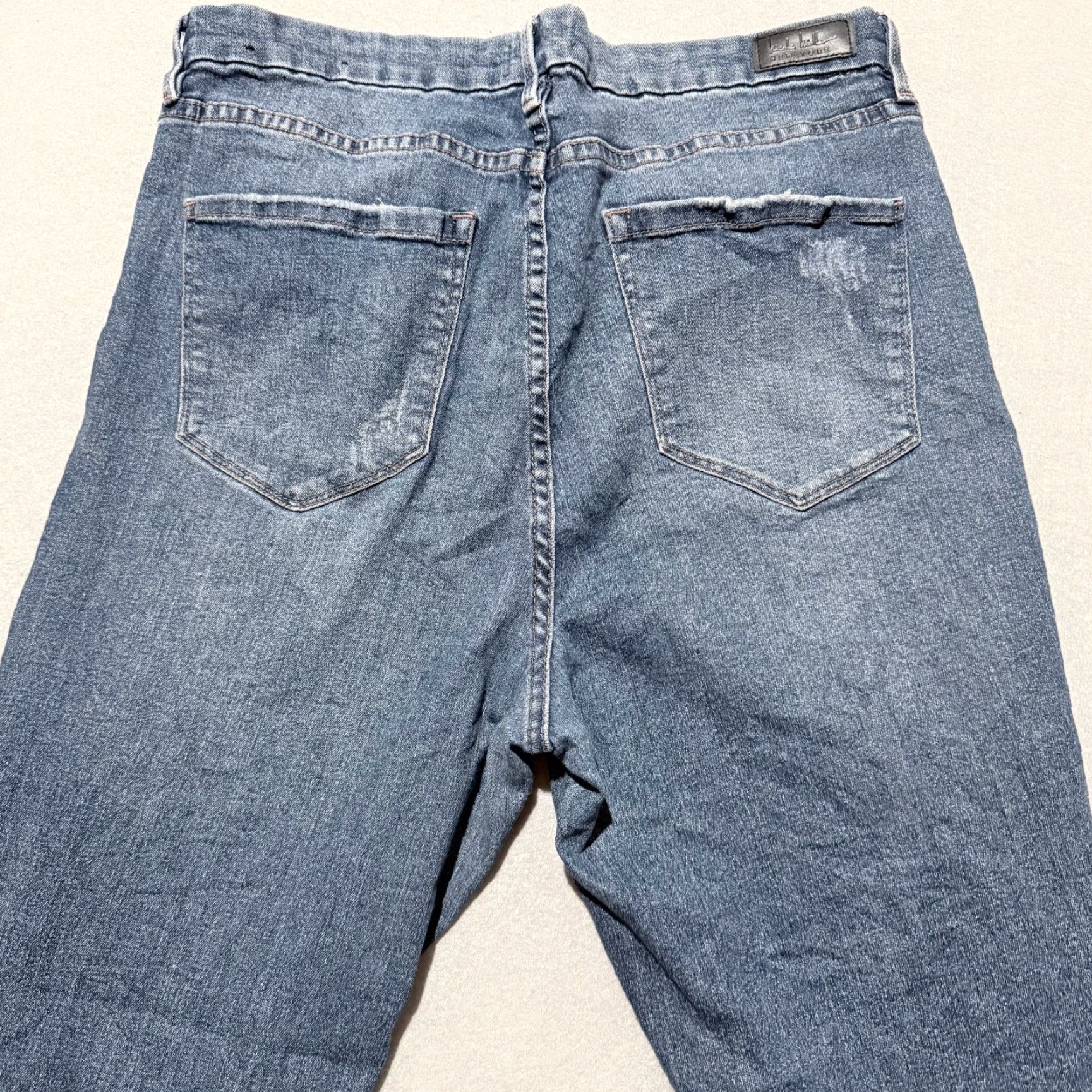 Nicole Miller Nicole Miller Soho High Rise Ankle Skinny Jeans Womens Distressed Zip Fly - 14 Blue Satin? Size 36" / US 14 / IT 50 - 3 Thumbnail